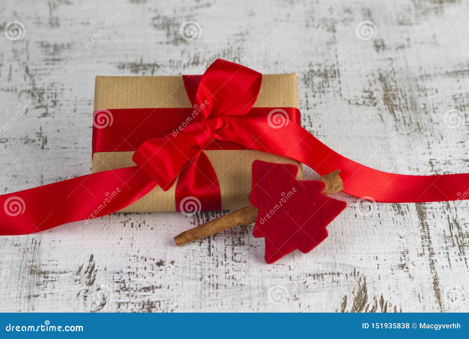 Gift Wrapped with a Red Bow Stock Photo Image of wrapped, packaging