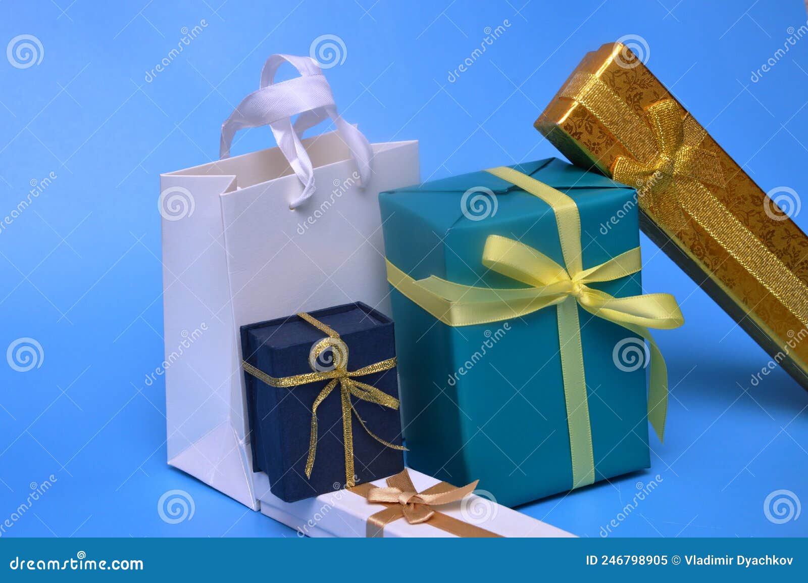 Gift wrapping and boxes stock image. Image of design 246798905