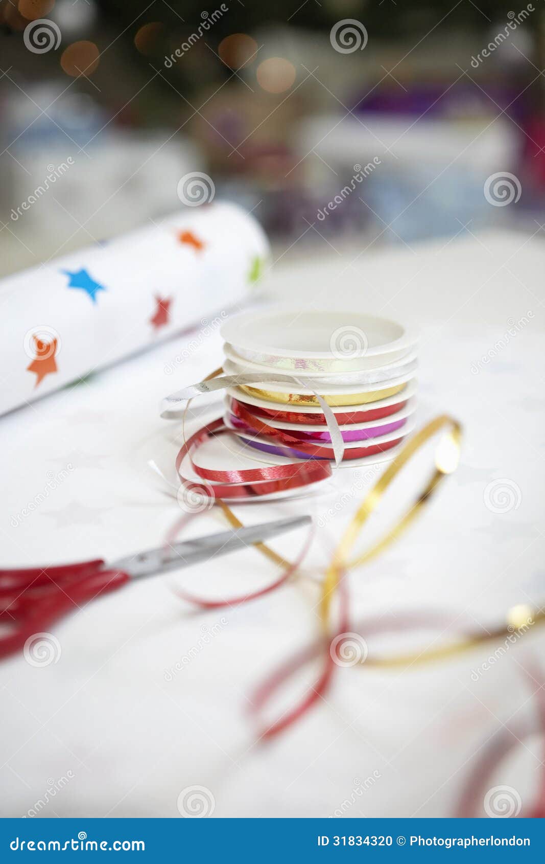 Gift Wrapping Materials stock photo. Image of paper, gift 31834320