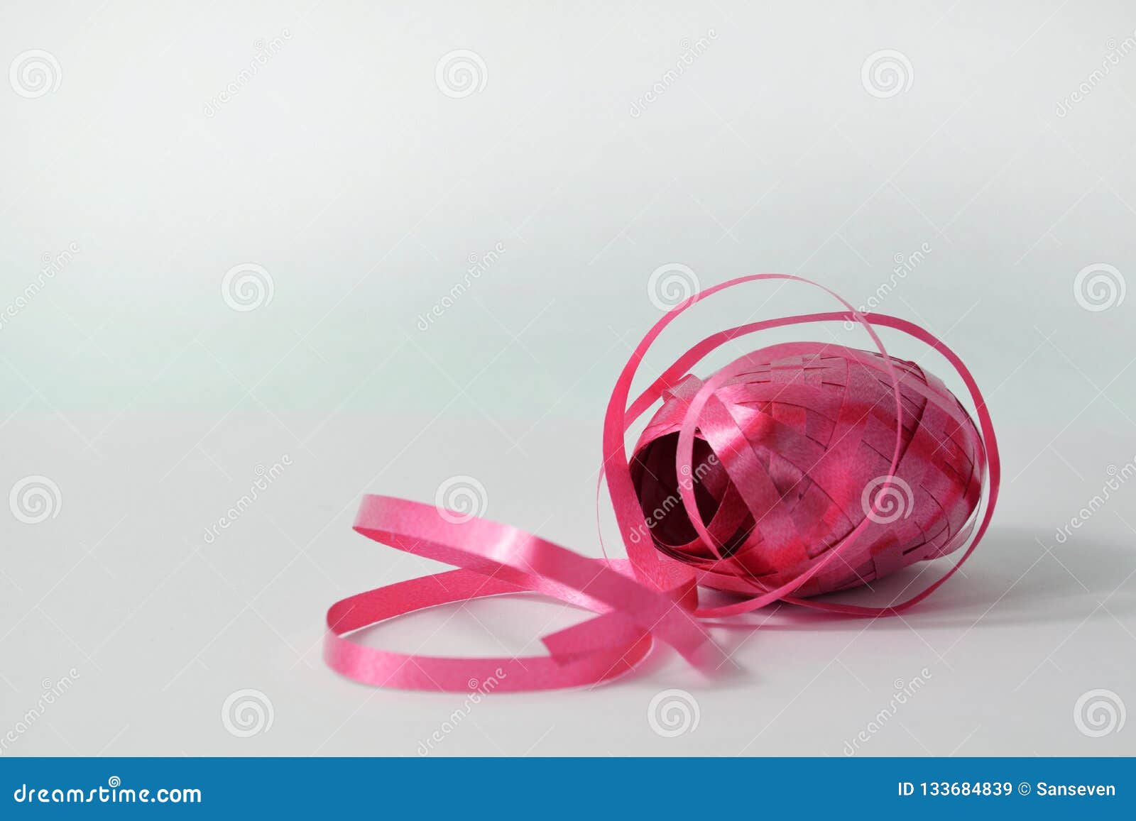 Curling Ribbon - Red Gift Wrapping Band on White Background Stock Image -  Image of present, grift: 133684839