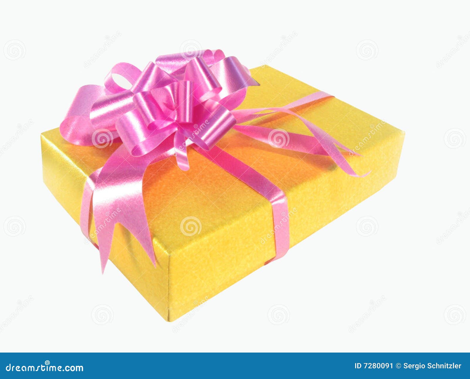 Gift in a yellow box stock image. Image of anniversary 7280091