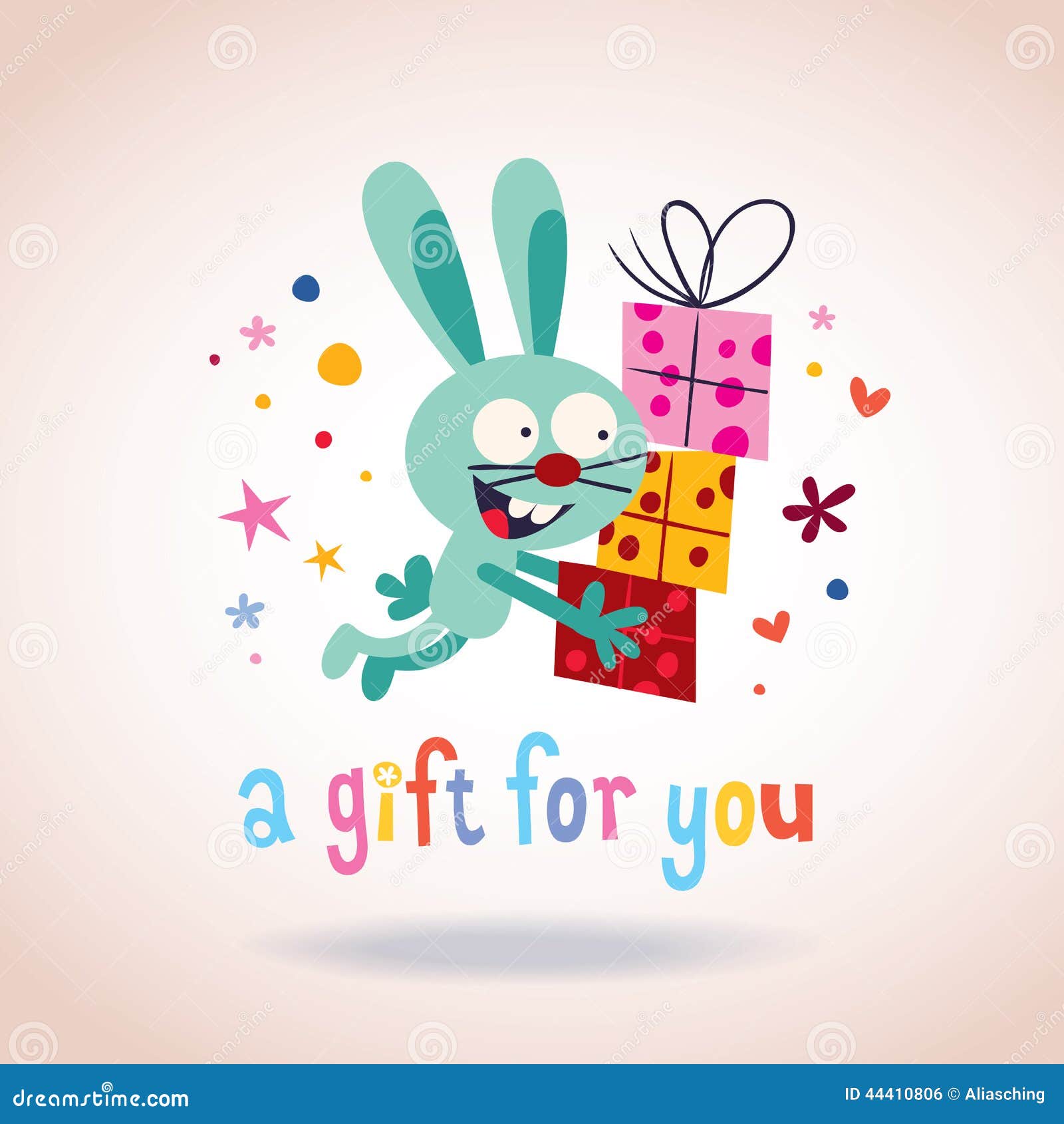 A Gift For You Bunny With Presents Stock Vector Illustration Of Christmas Present