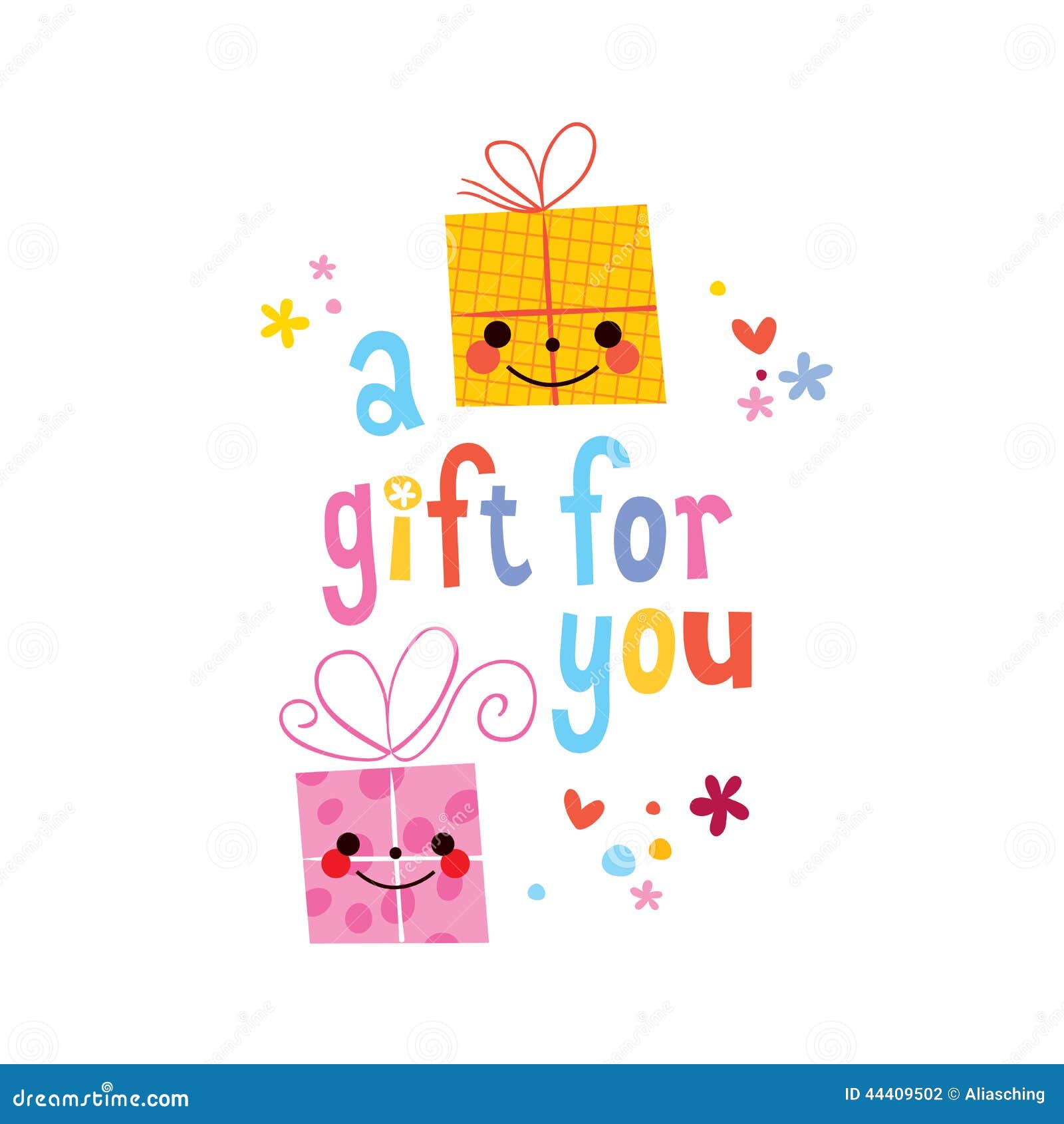 A Gift For You Stock Vector Illustration Of Copy Lettering