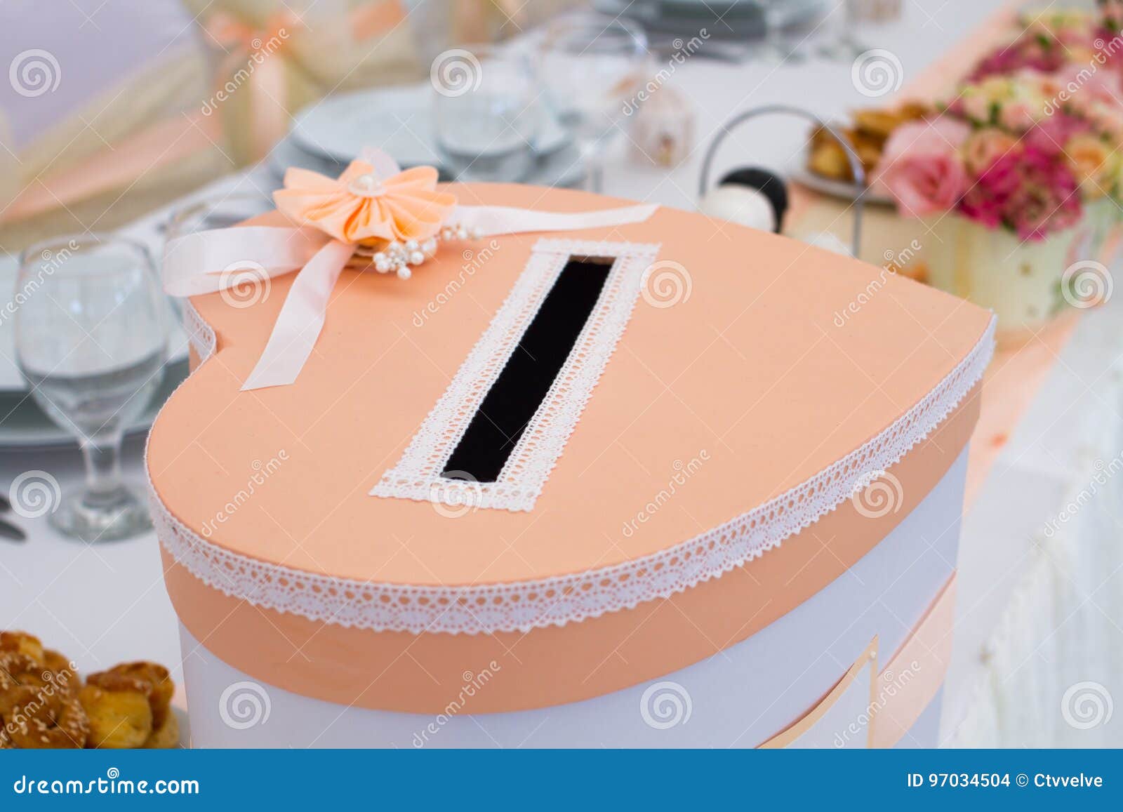 Giftbox with Decoration for Wedding Stock Photo Image of plate, dine
