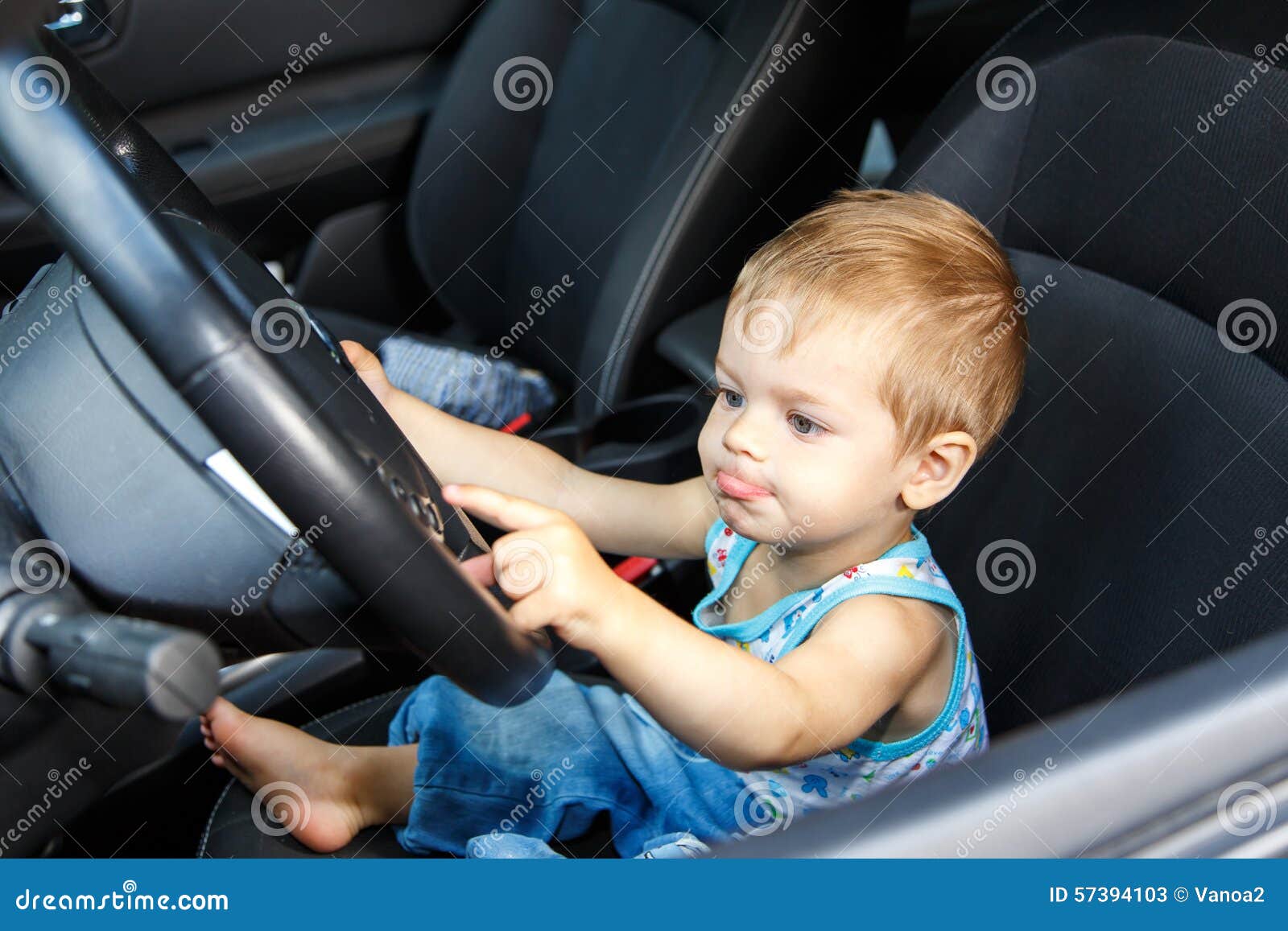 gifted small kid drives real car