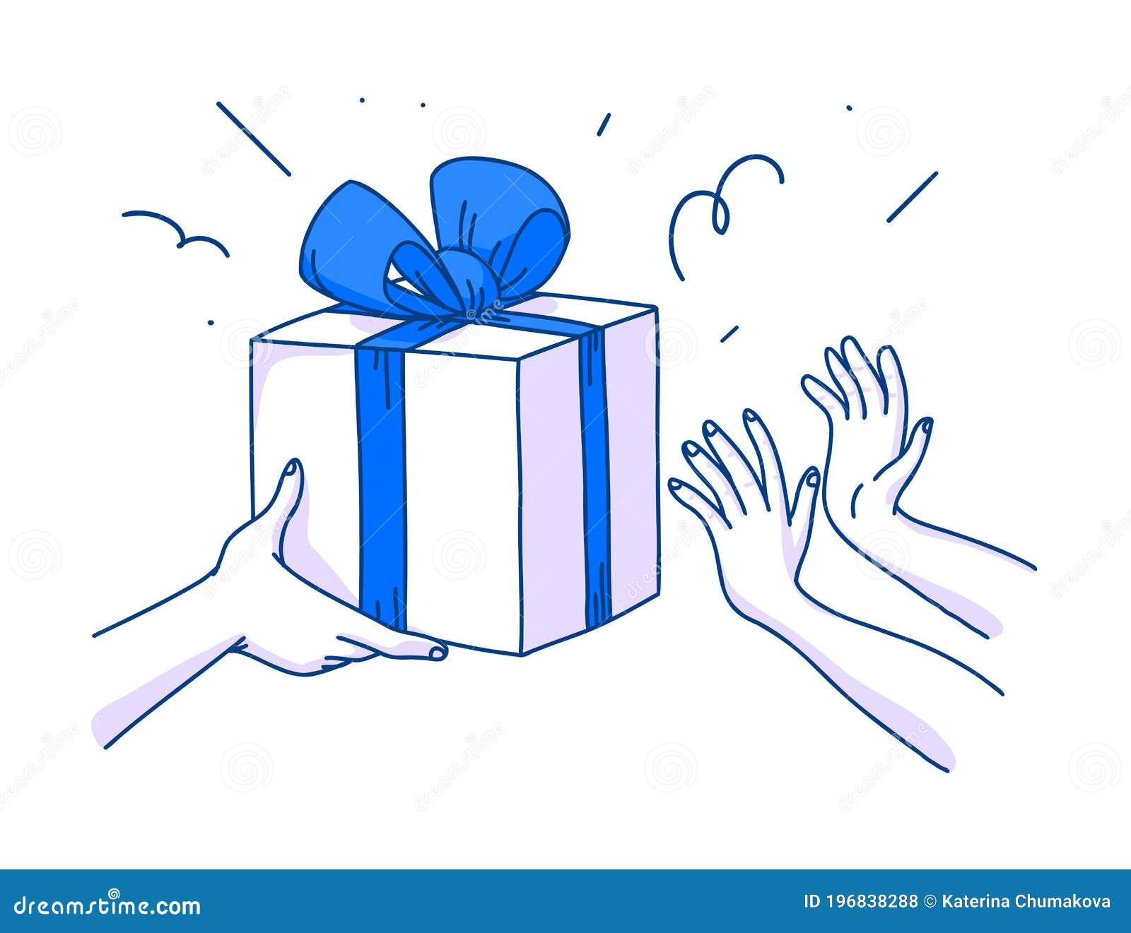 Cute hand drawing gift package Royalty Free Vector Image