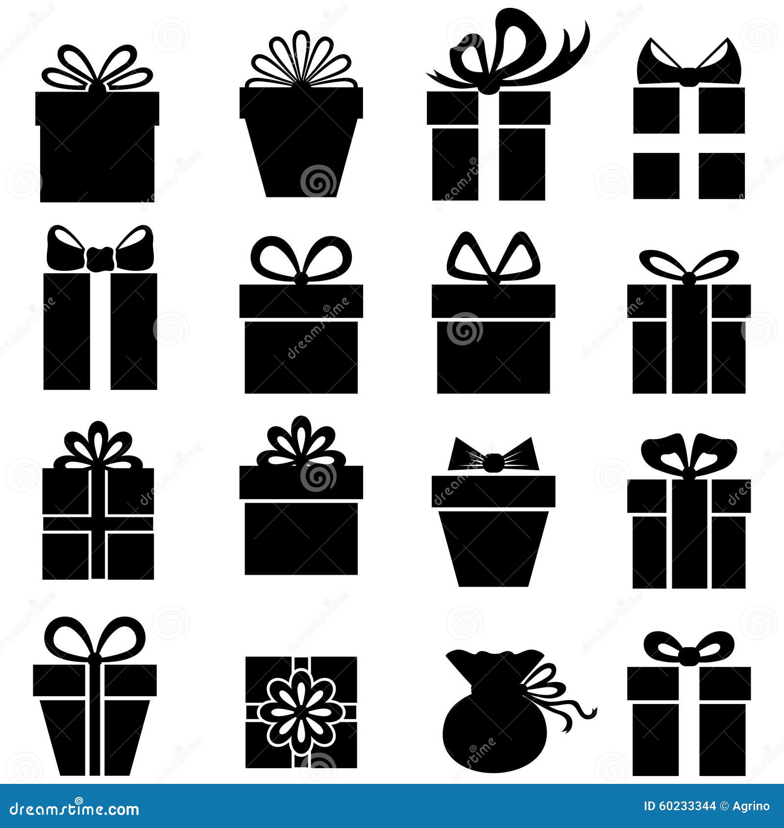 Download Gifts silhouette set stock vector. Illustration of texture ...