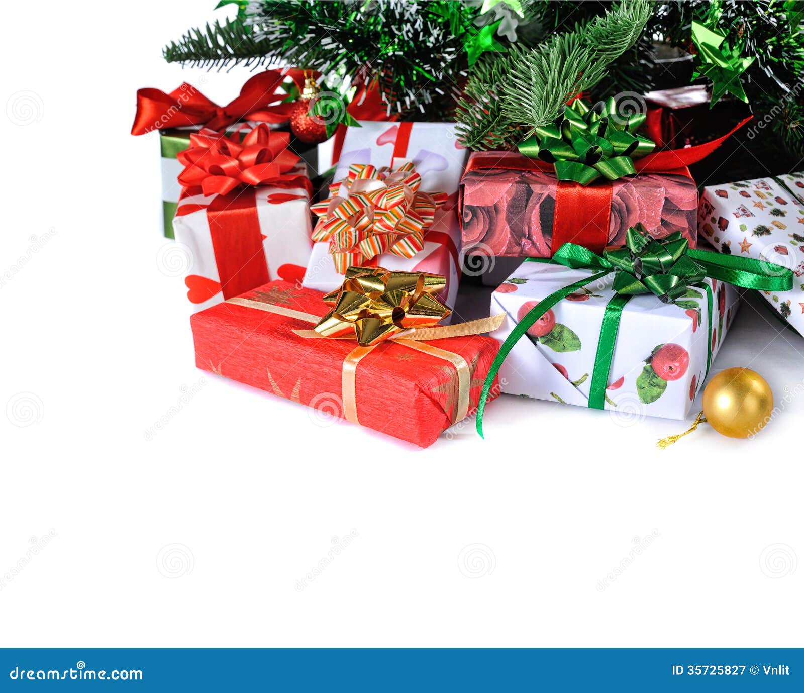 Gifts under Christmas tree stock image. Image of decorated 35725827
