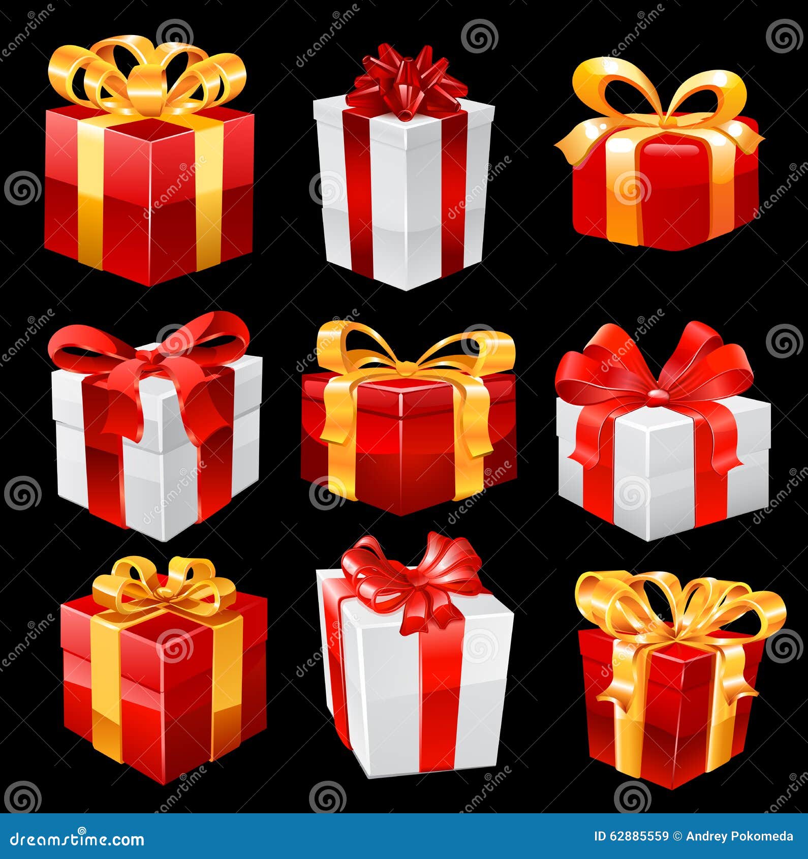 Gifts. Vector set stock vector. Illustration of vector 62885559