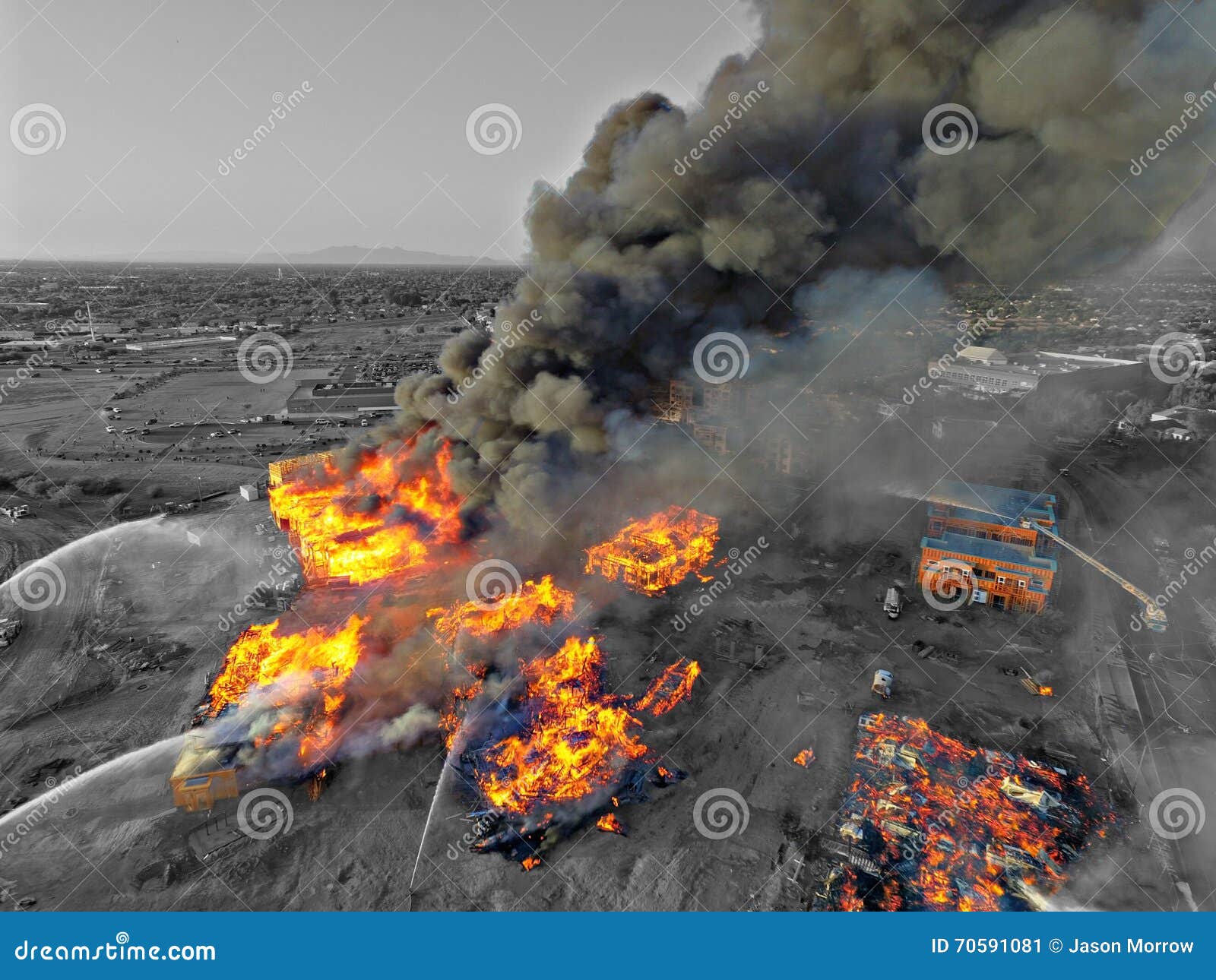 Gilbert Arizona Apartment Fire Stock Image Image of drone, fire 70591081