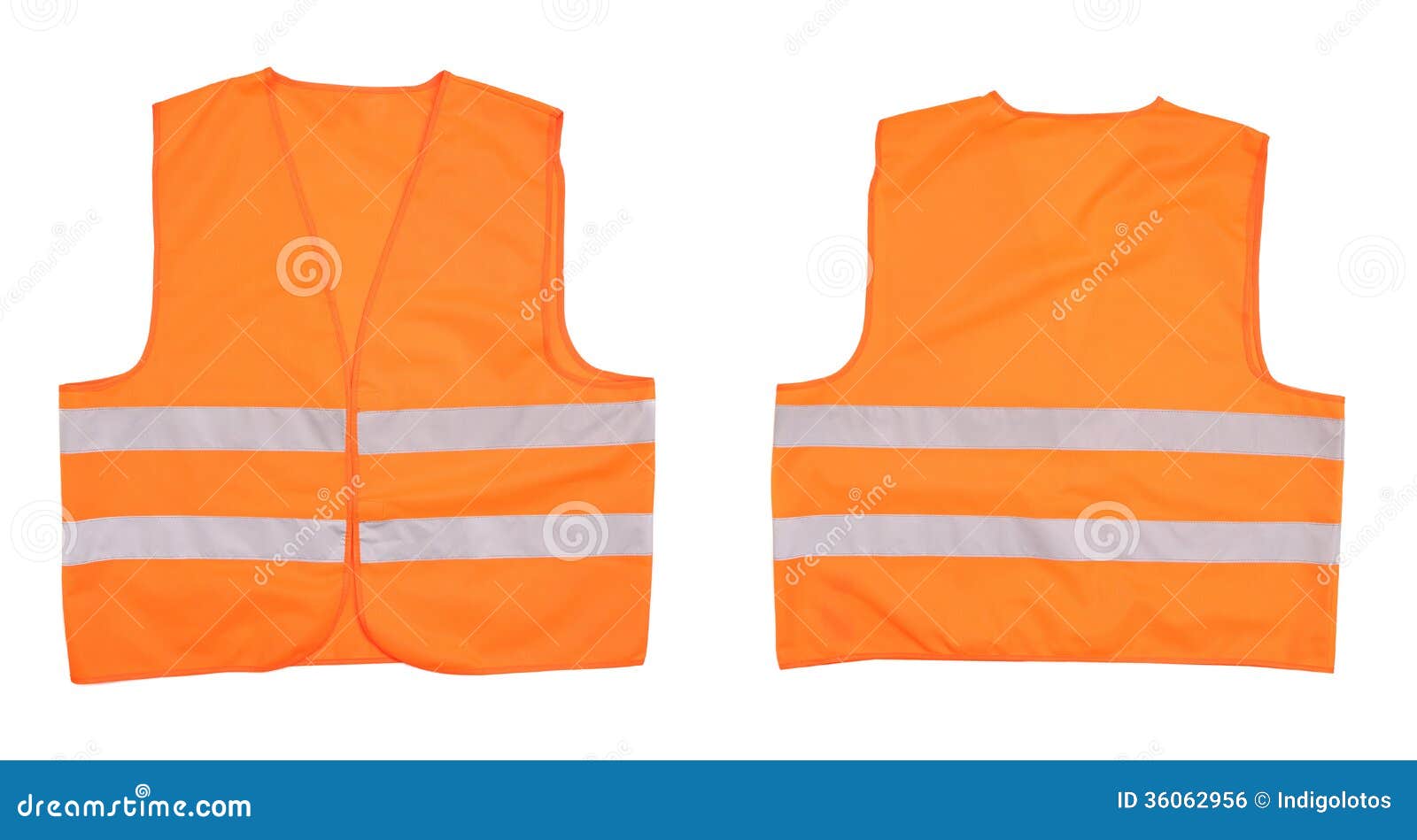 Gilet Orange De Sécurité. Vue Avant Et Arrière Photo stock - Image du  r3fléchissant, enfant: 36062956