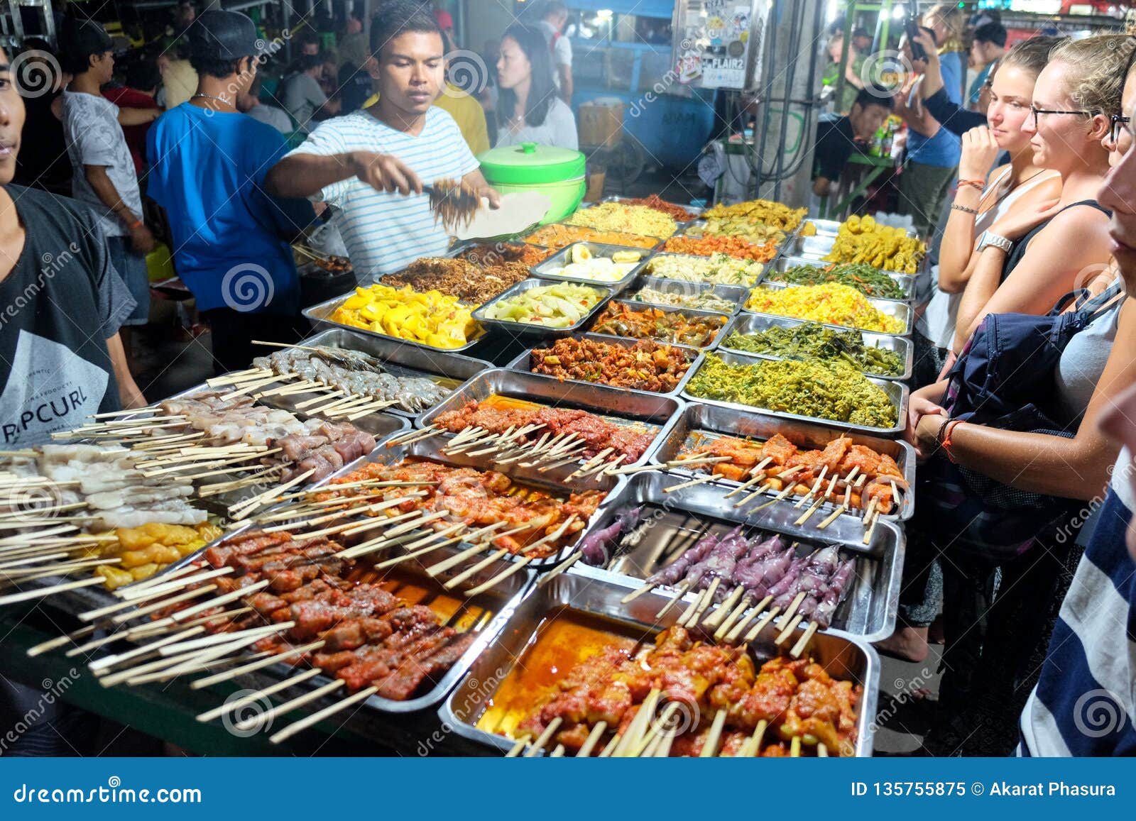 Street Food Stall at Trawangan Night Market Editorial Image - Image of