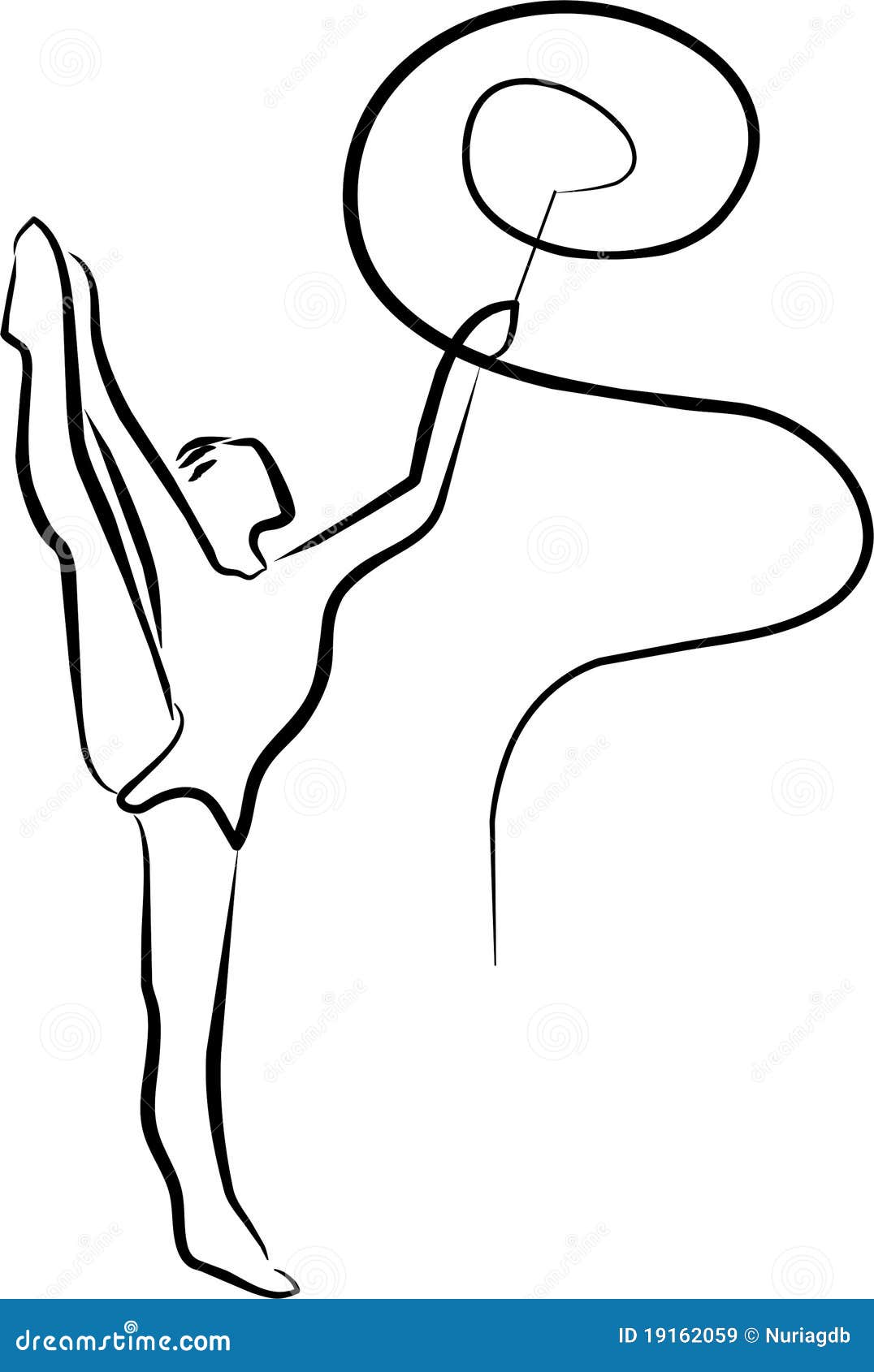 Gimnasia Rítmica Con La Cinta Ilustración del Vector - Ilustración de gimnasia, ejercicio: 19162059