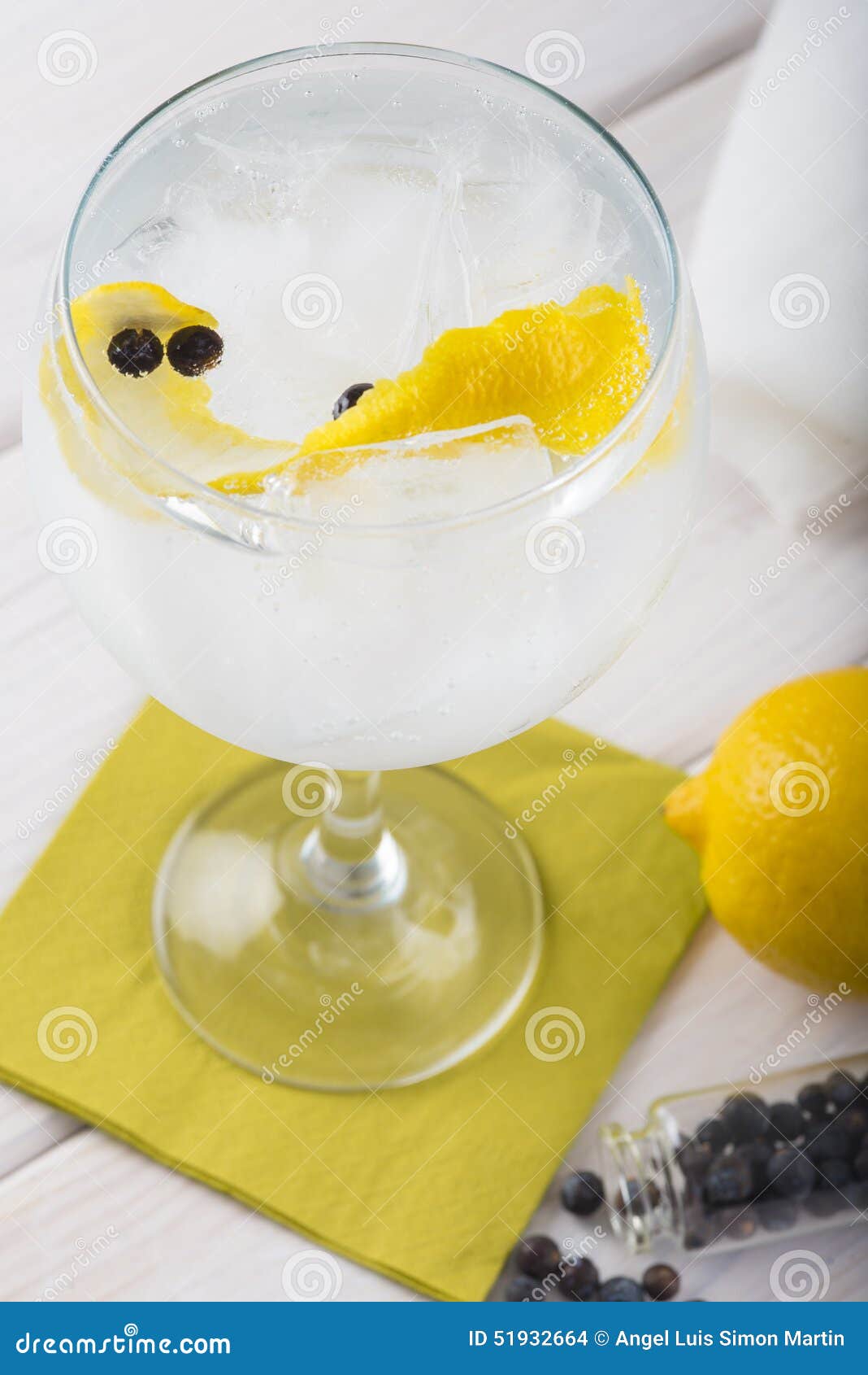 Gin and Tonic on a Highball Glass Stock Photo Image of cubes, cold