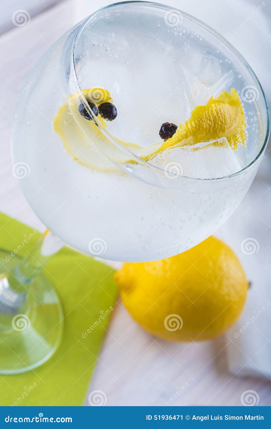 Gin and Tonic on a Highball Glass Stock Image Image of highball