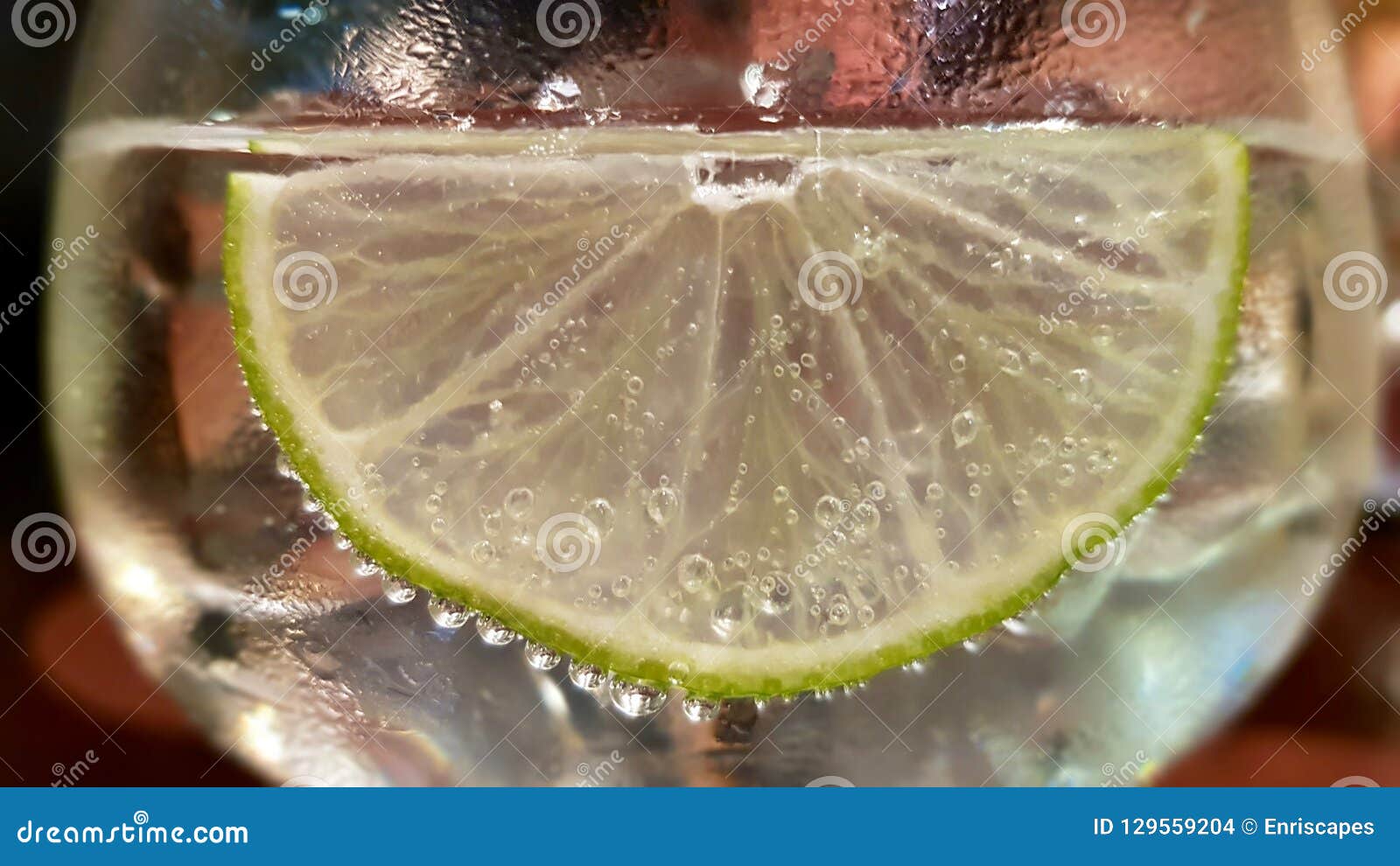 Gin and Tonic in Macro View Stock Photo Image of view, lime 129559204