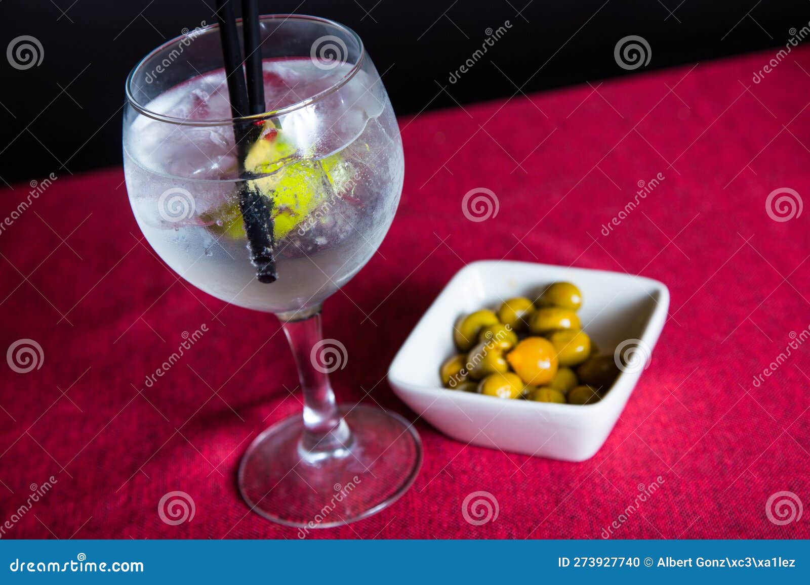 Gin and Tonic Served in a Balloon Glass Stock Photo Image of taste