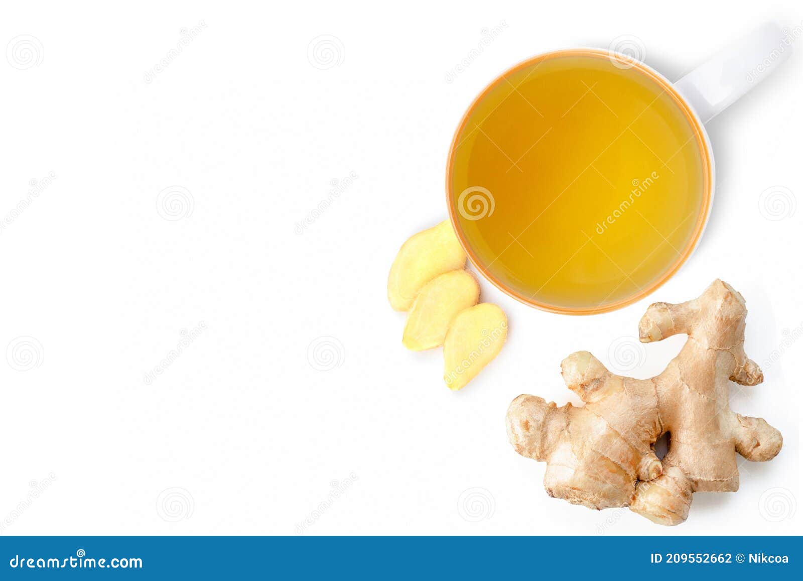 Ginger herbal tea stock photo. Image of closeup, flat 209552662