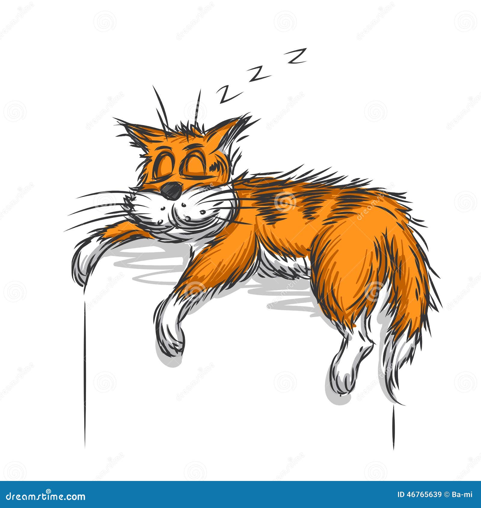 Ginger cat stock vector. Illustration of orange, rest - 46765639