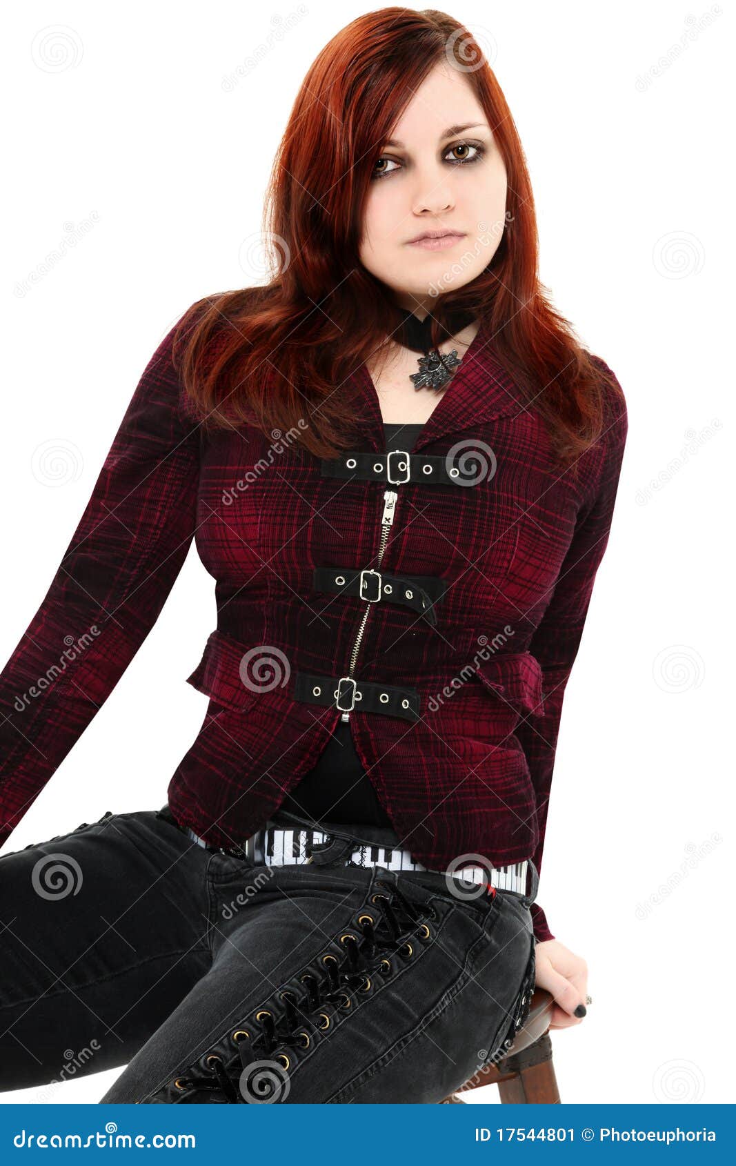 Ginger Goth Teen Beauty Stock Image Image Of Pale