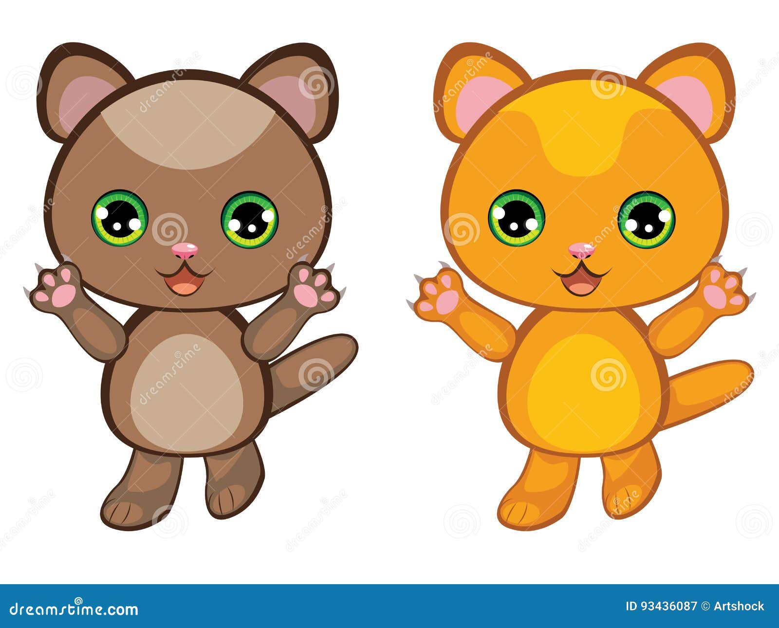 Ginger Kitten Cartoon illustrazione vettoriale. Illustrazione di