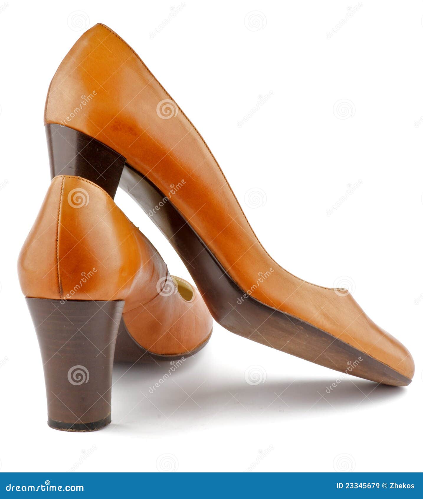 Ginger Red Color Female Shoes Stock Image - Image of foot, background ...