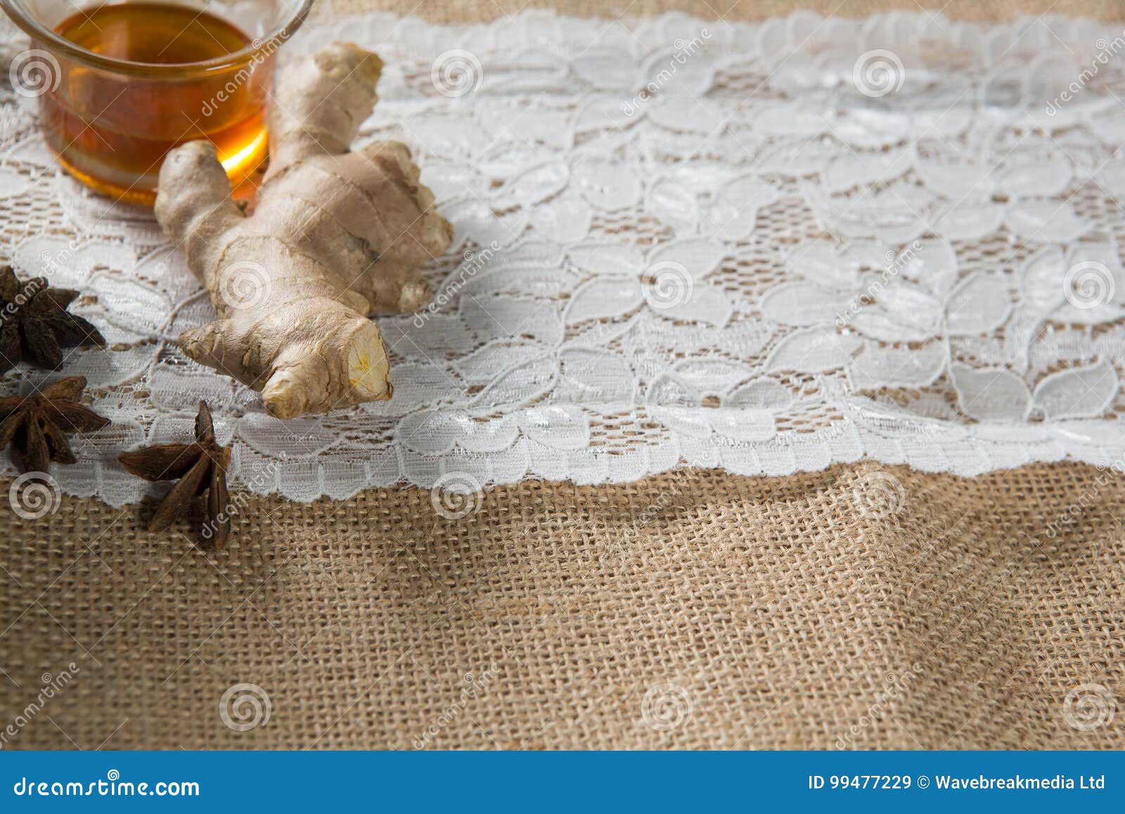 Ginger with Star Anise and Tea Stock Image Image of transparent
