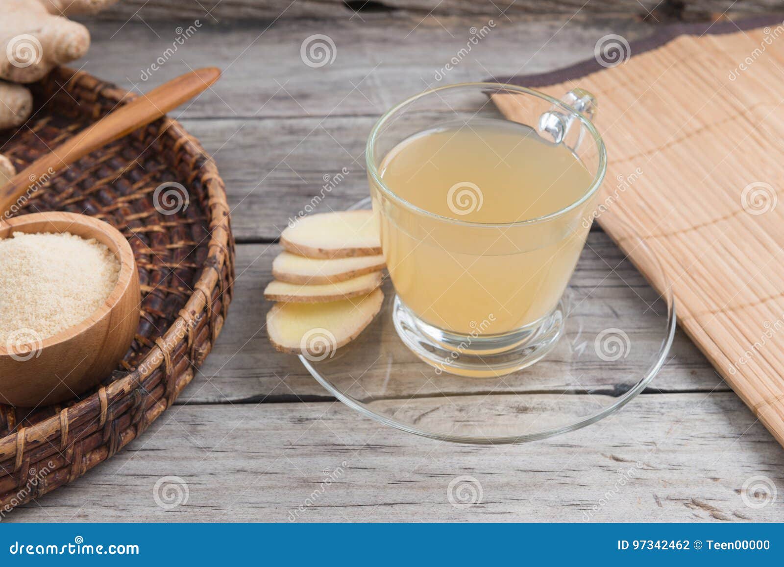 Ginger Tea from Ground Ginger and Honey Stock Photo Image of