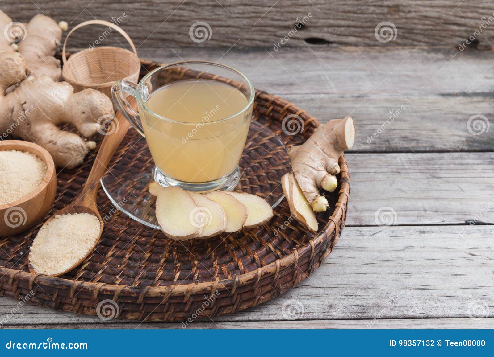 Ginger Tea from Ground Ginger and Honey Stock Photo Image of slice