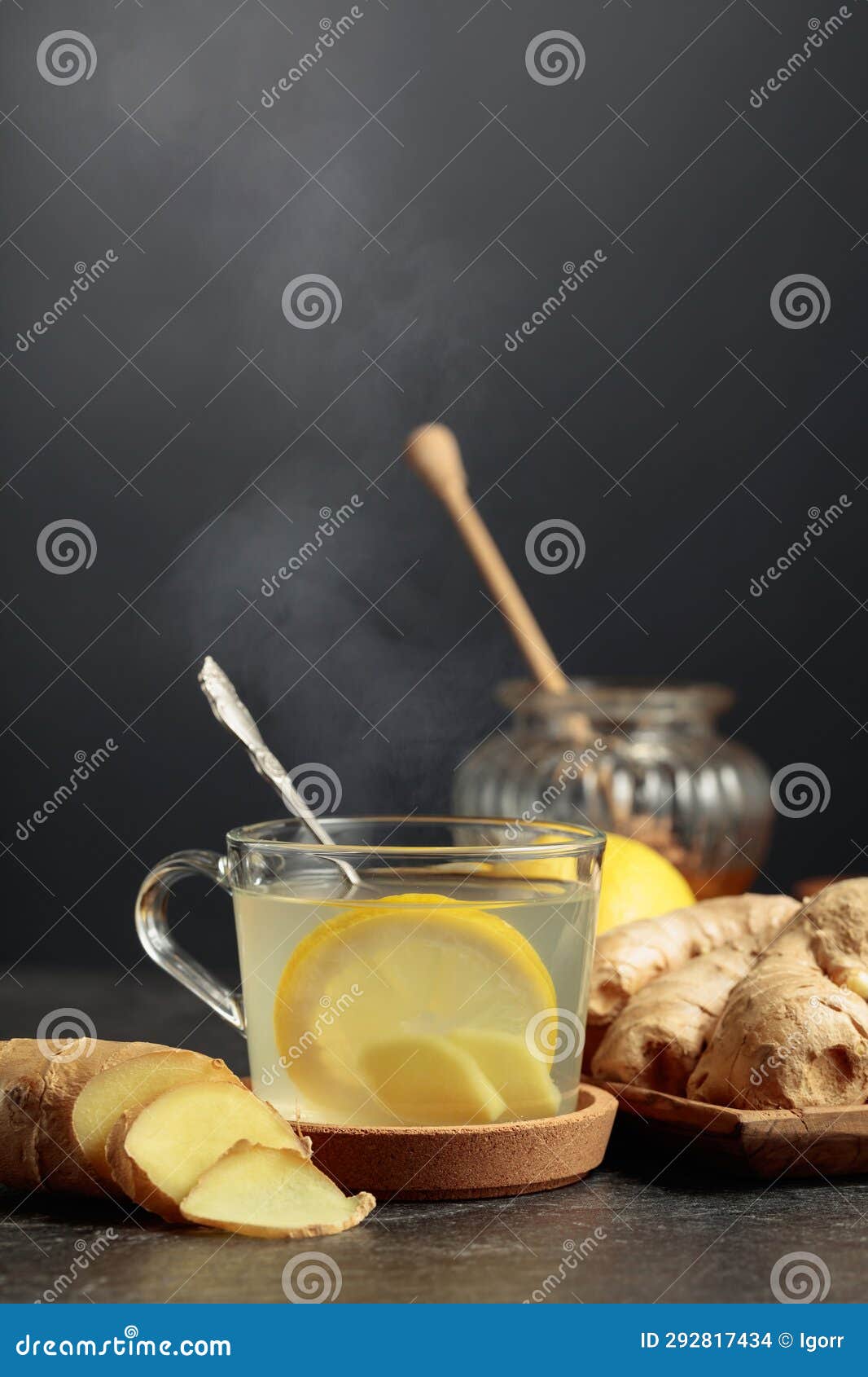 Ginger Tea with Lemon and Honey Stock Photo Image of glass, sweet 292817434