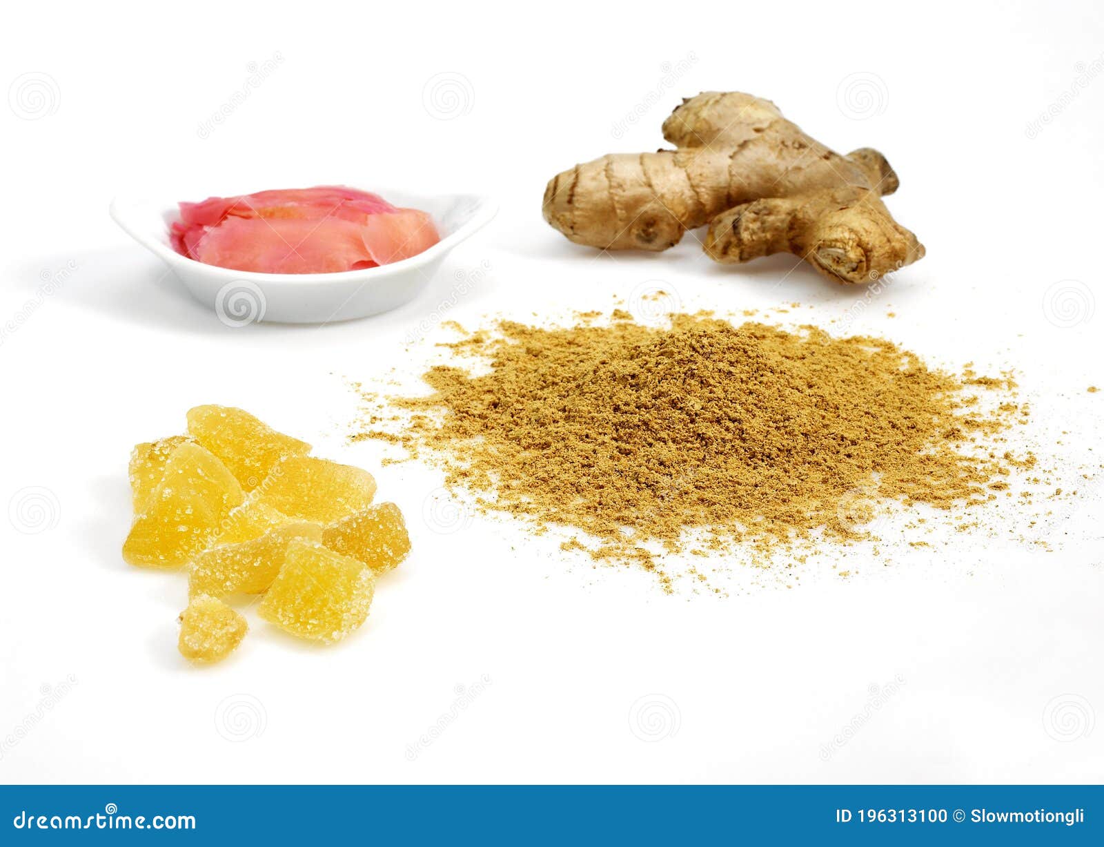 Ginger, Zingiber Officinale, Powder, Root, Marinated and Crystallised