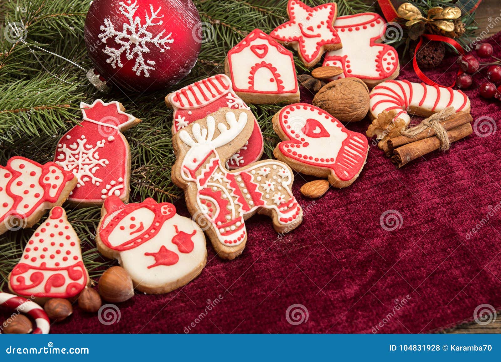 Gingerbread Cookies. Christmas New Year Holiday Decoration Stock Photo ...