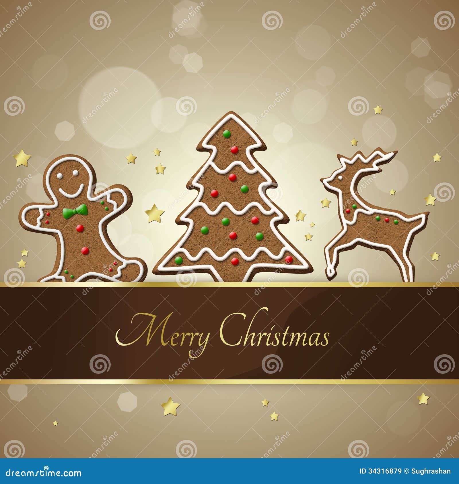 Gingerbread Cookies stock illustration. Illustration of brown - 34316879