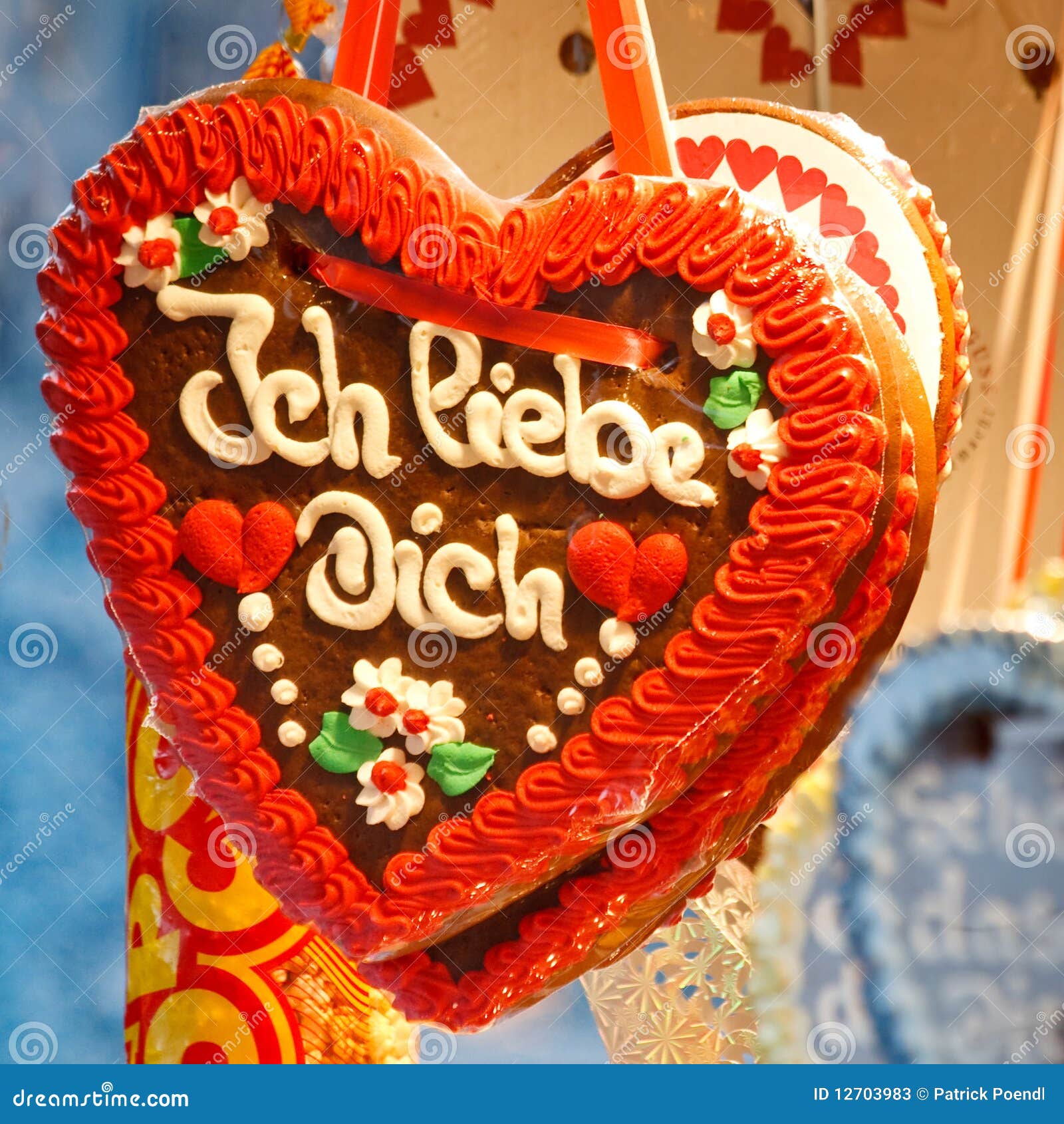 Gingerbread Heart (Lebkuchenherz) I Love You Stock Image - Image of ...
