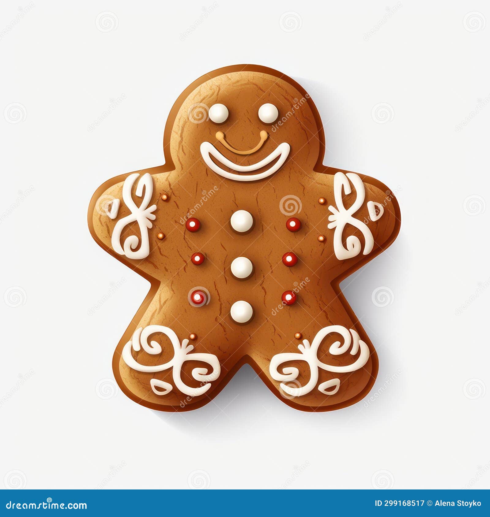 Gingerbread Isolated on a White Background. Christmas Cookies. Stock
