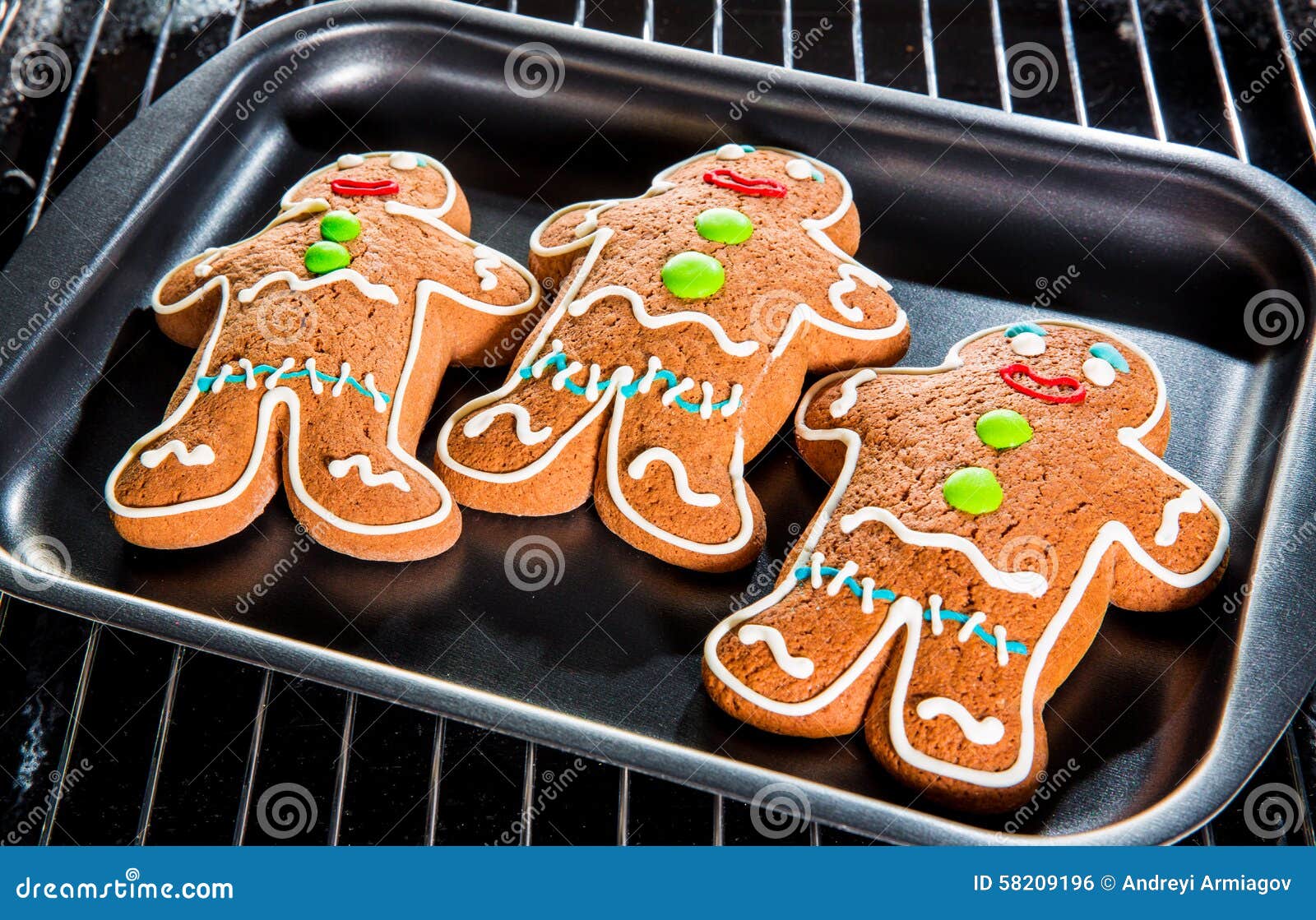 Gingerbread man stock photo. Image of brown, grimace 58209196