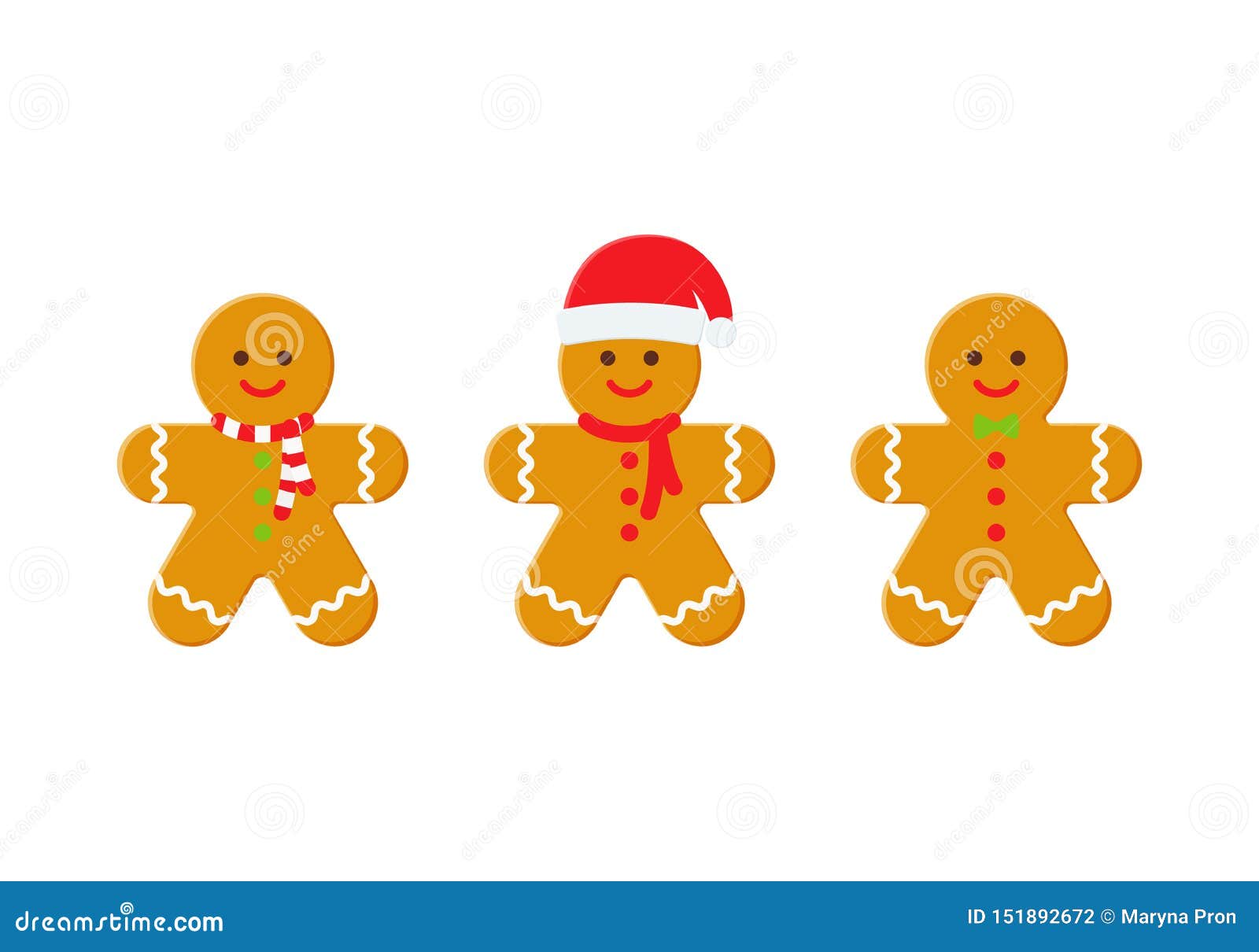 Gingerbread Man. Christmas Icon. Vector Illustration in Flat Design ...