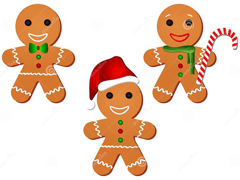 Gingerbread Man Clipart Set Stock Photo - Illustration of cookie ...