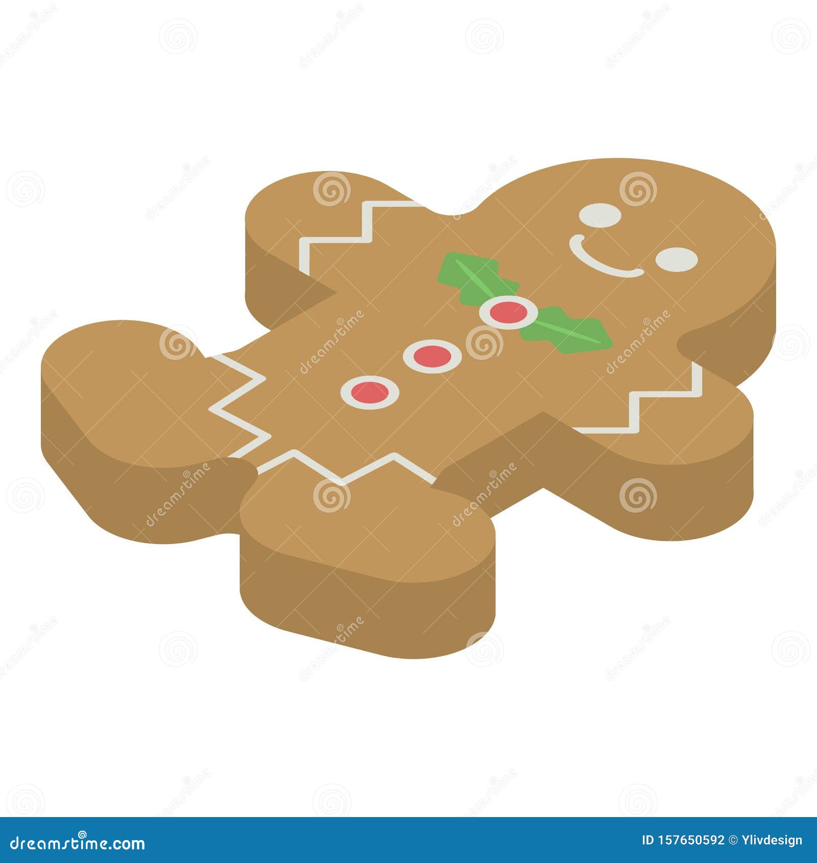 Gingerbread Man Icon, Isometric Style Stock Vector - Illustration of ...