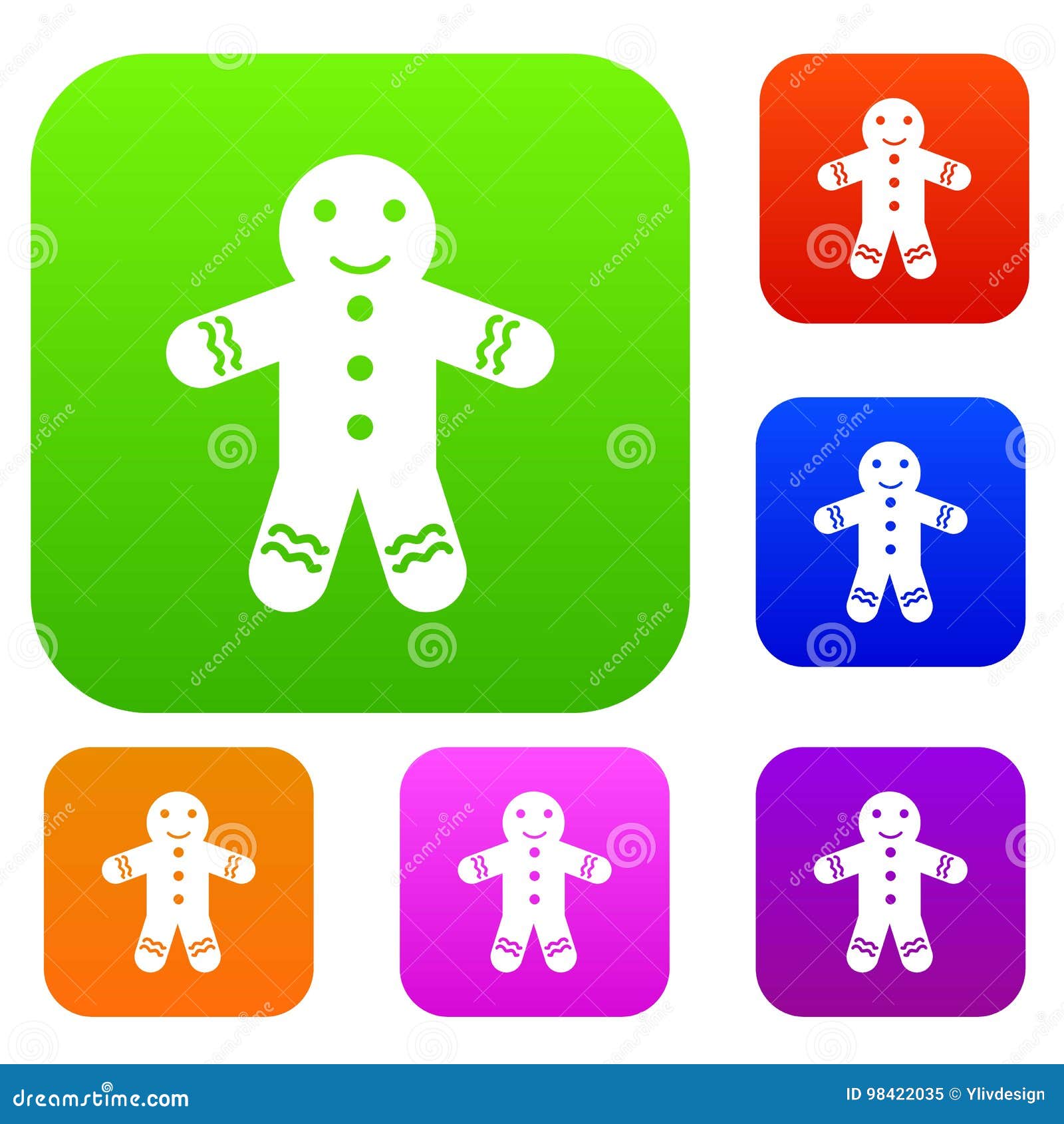 Gingerbread Man Set Collection Stock Vector - Illustration of dessert ...