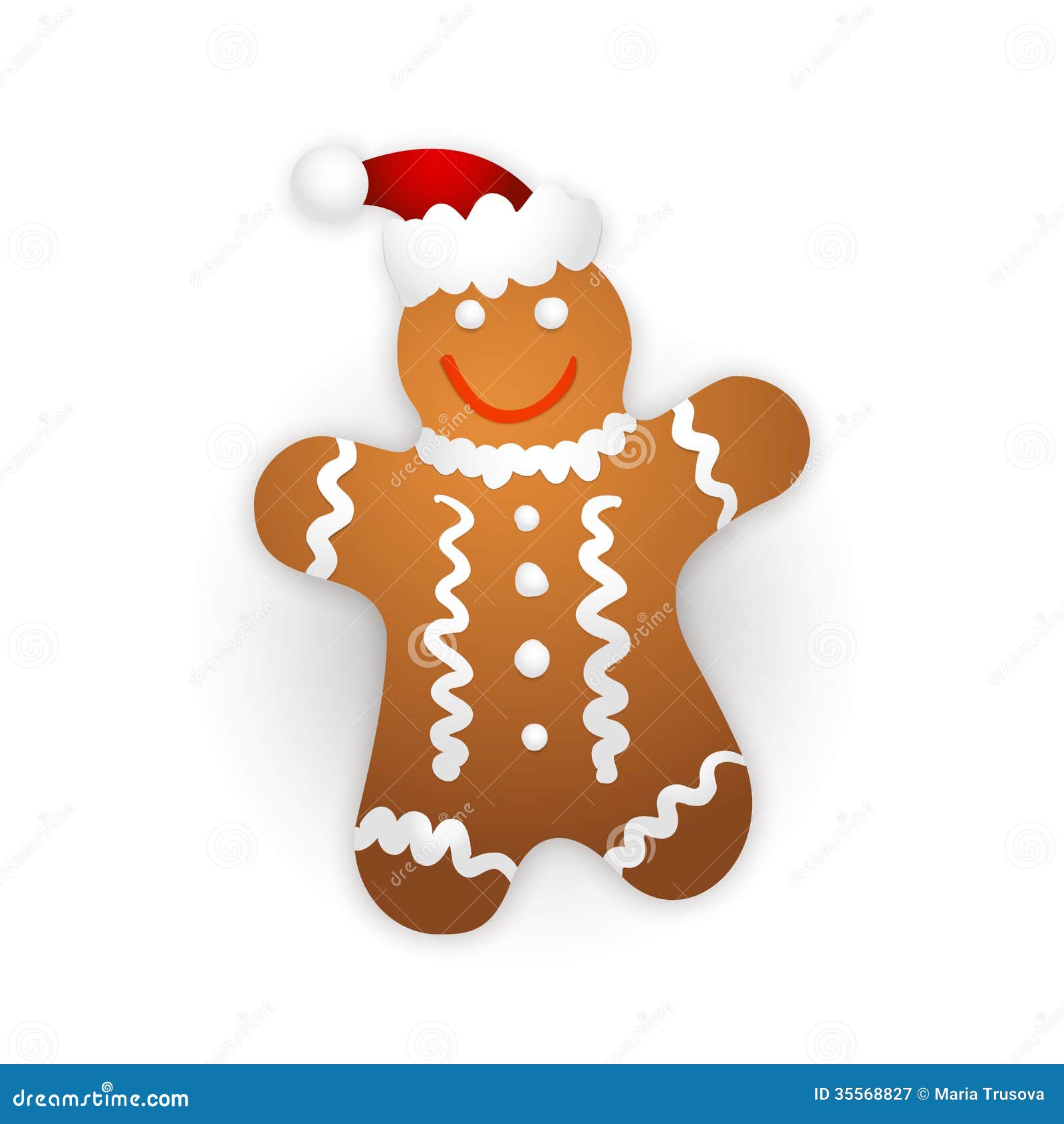 Gingerbread Man on a White Background. Stock Vector - Illustration of ...