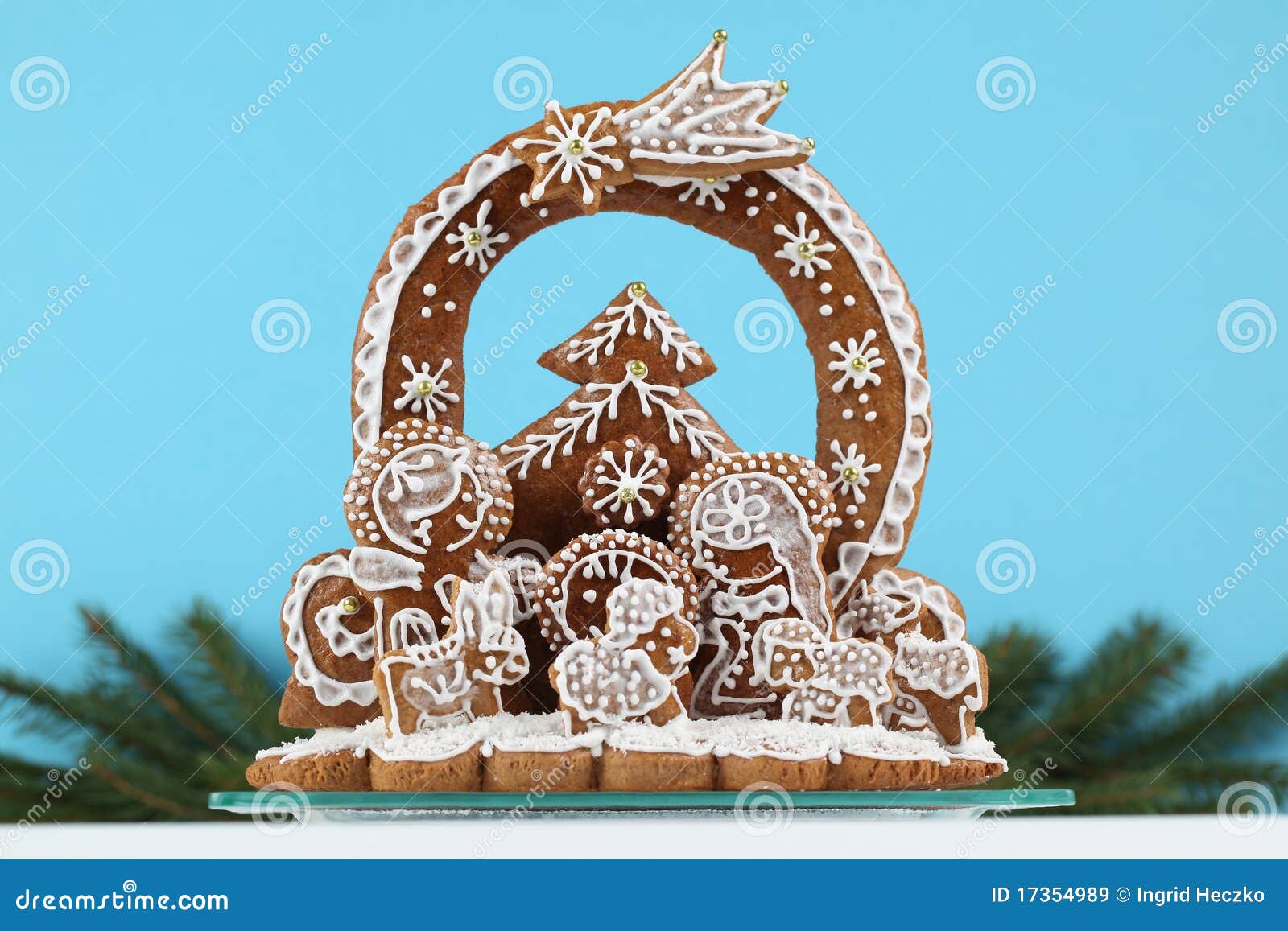 Gingerbread nativity scene stock image. Image of decorated 17354989