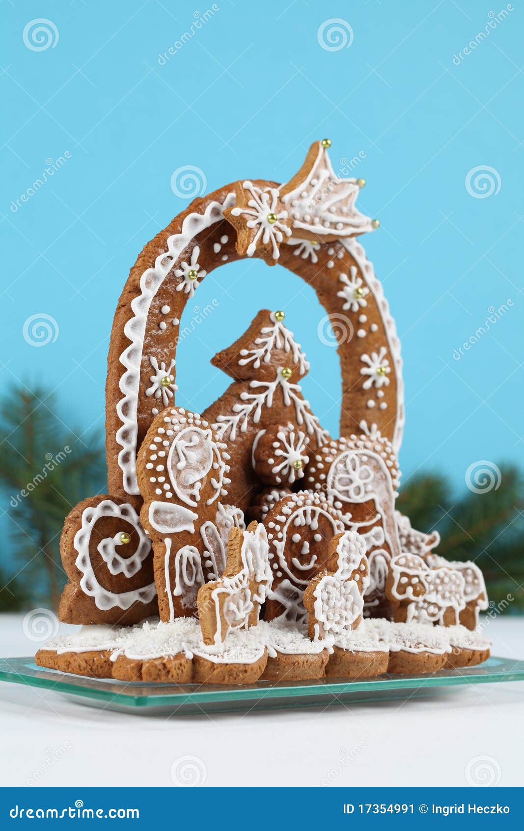 Gingerbread nativity scene stock image. Image of nativity 17354991