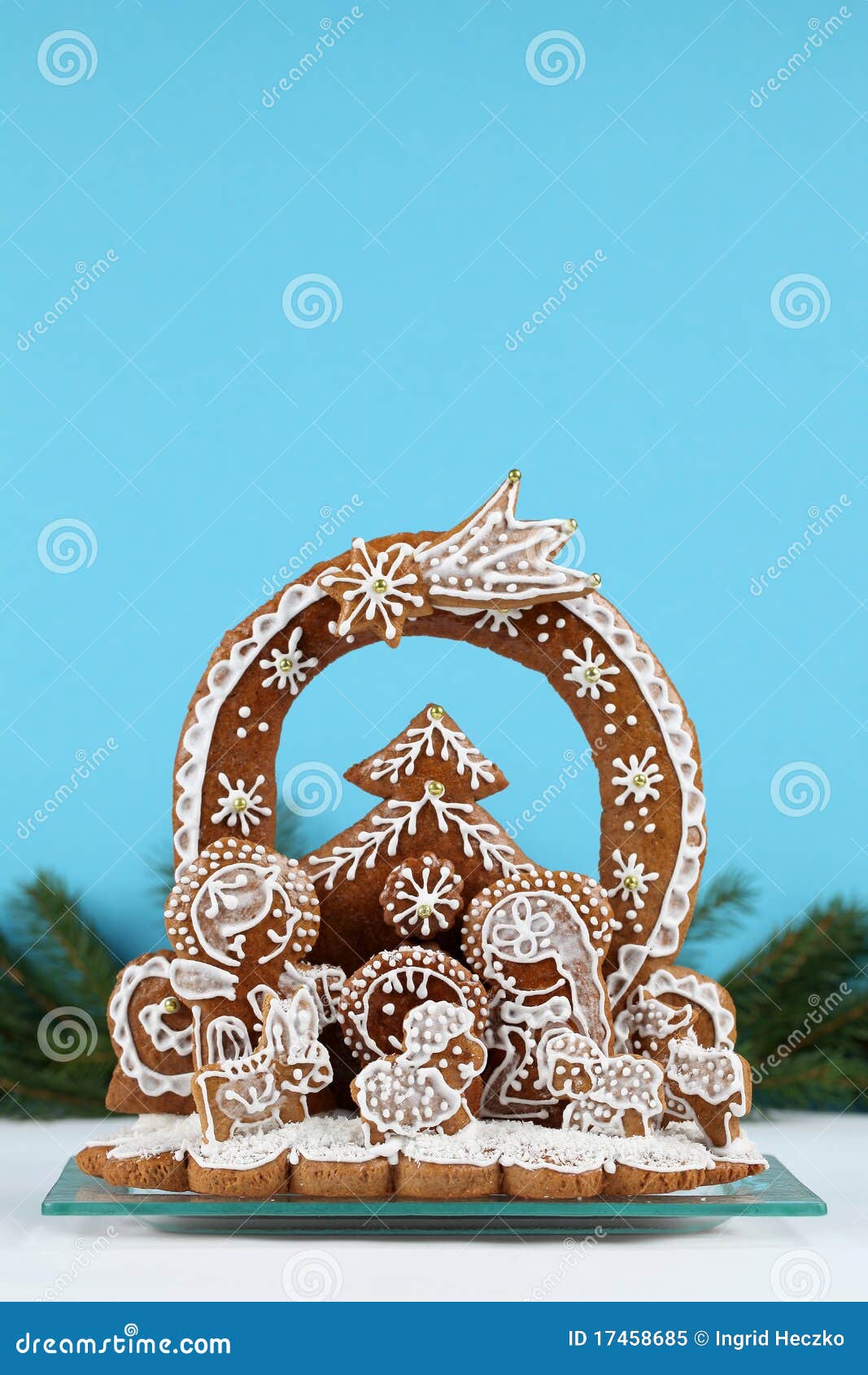Gingerbread nativity scene stock image. Image of cookie 17458685