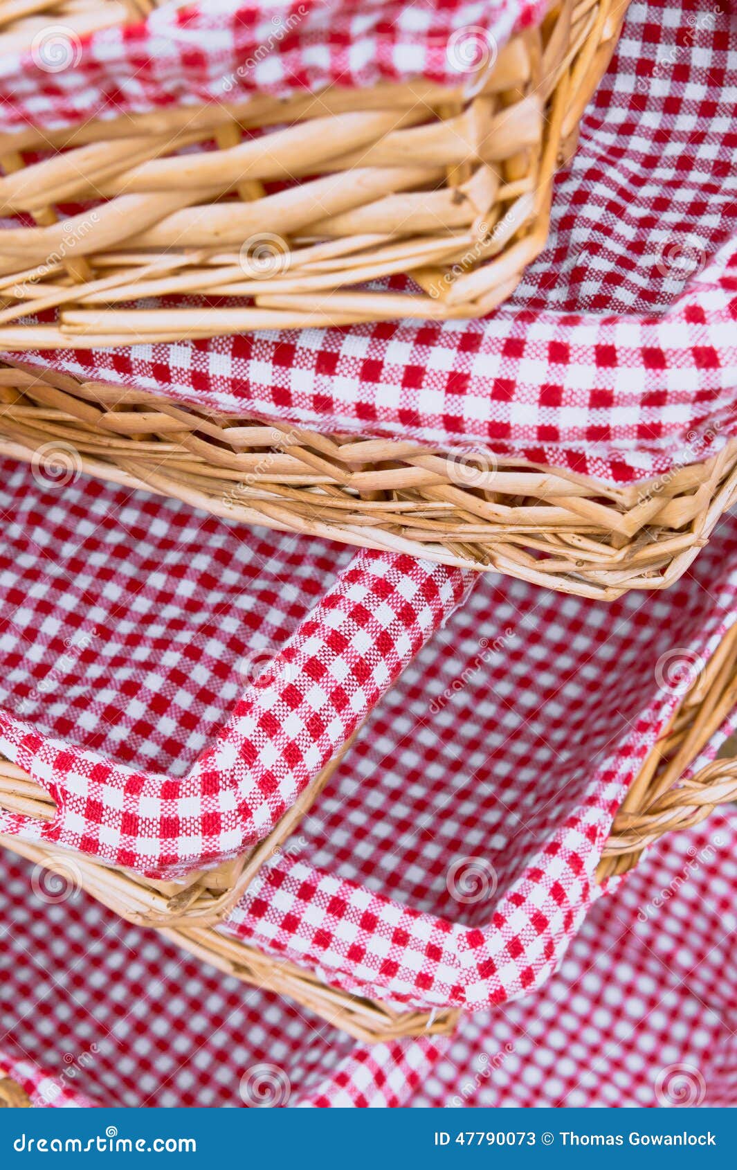 Gingham baskets stock image. Image of boxes, chic, natural 47790073