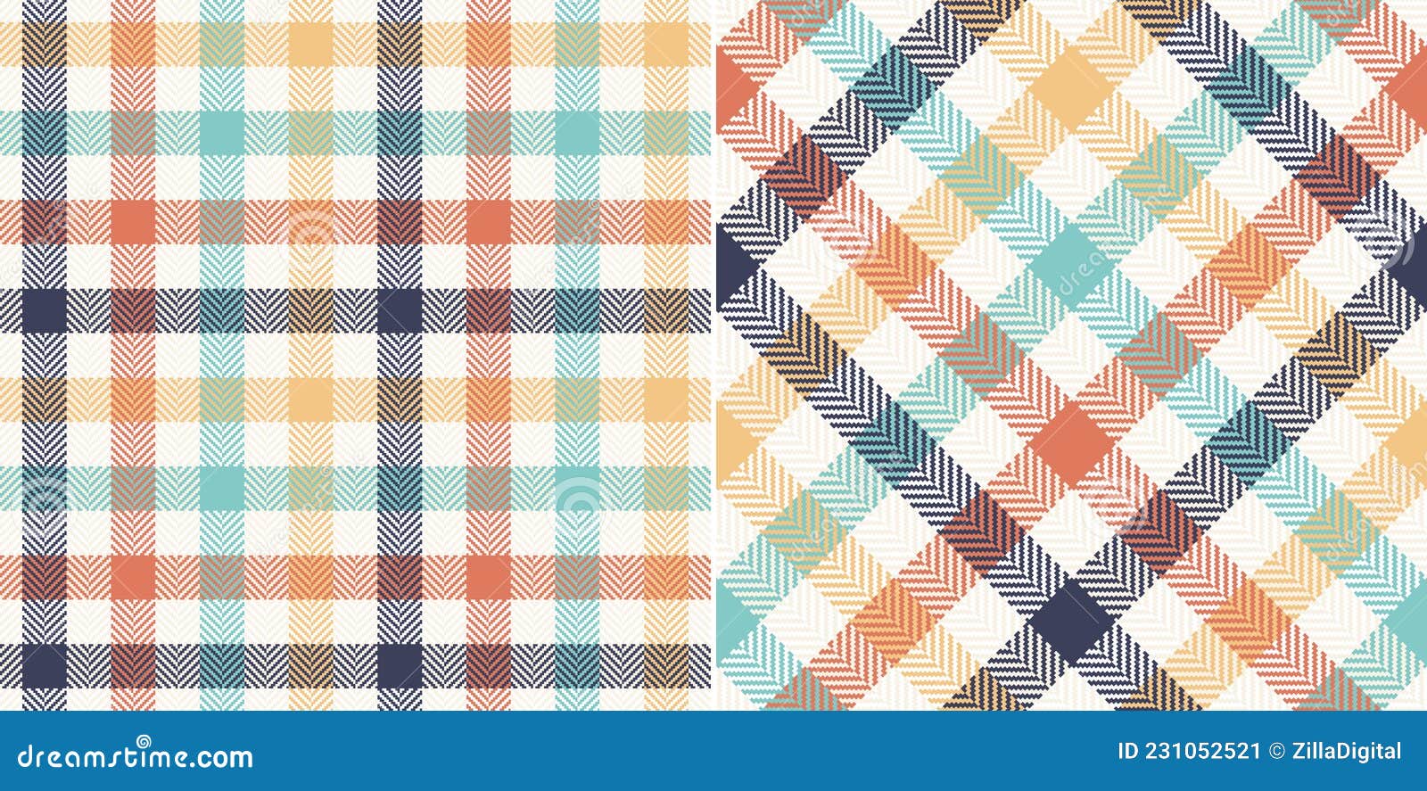 Gingham Check Plaid Pattern. Colorful Herringbone Textured Geometric ...