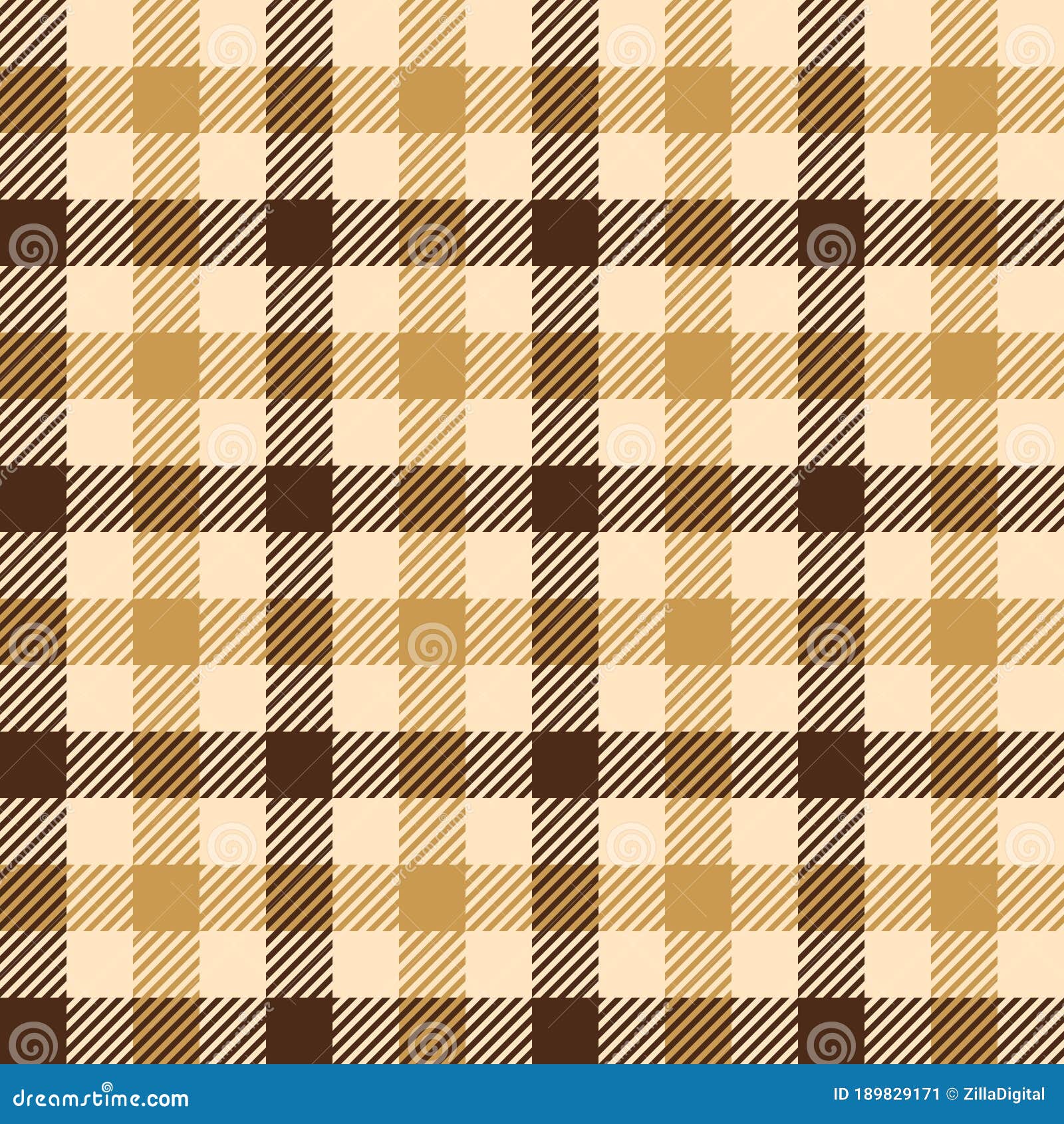 Gingham Vector Plaid Pattern in Brown and Yellow Gold. Stock Vector -  Illustration of textile, checkered: 189829171