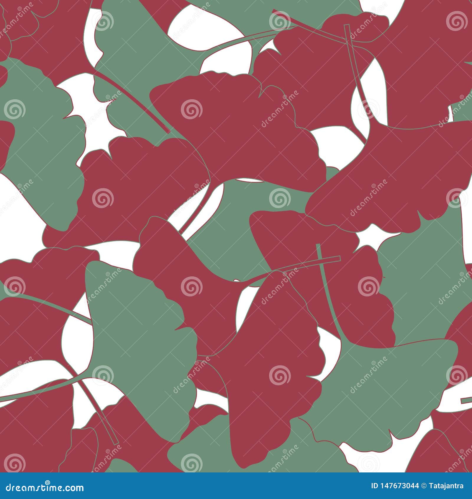 ginkgo leaves  seamless pattern. abstract floral autumn background. flowers decor and fall fashion texture - 
