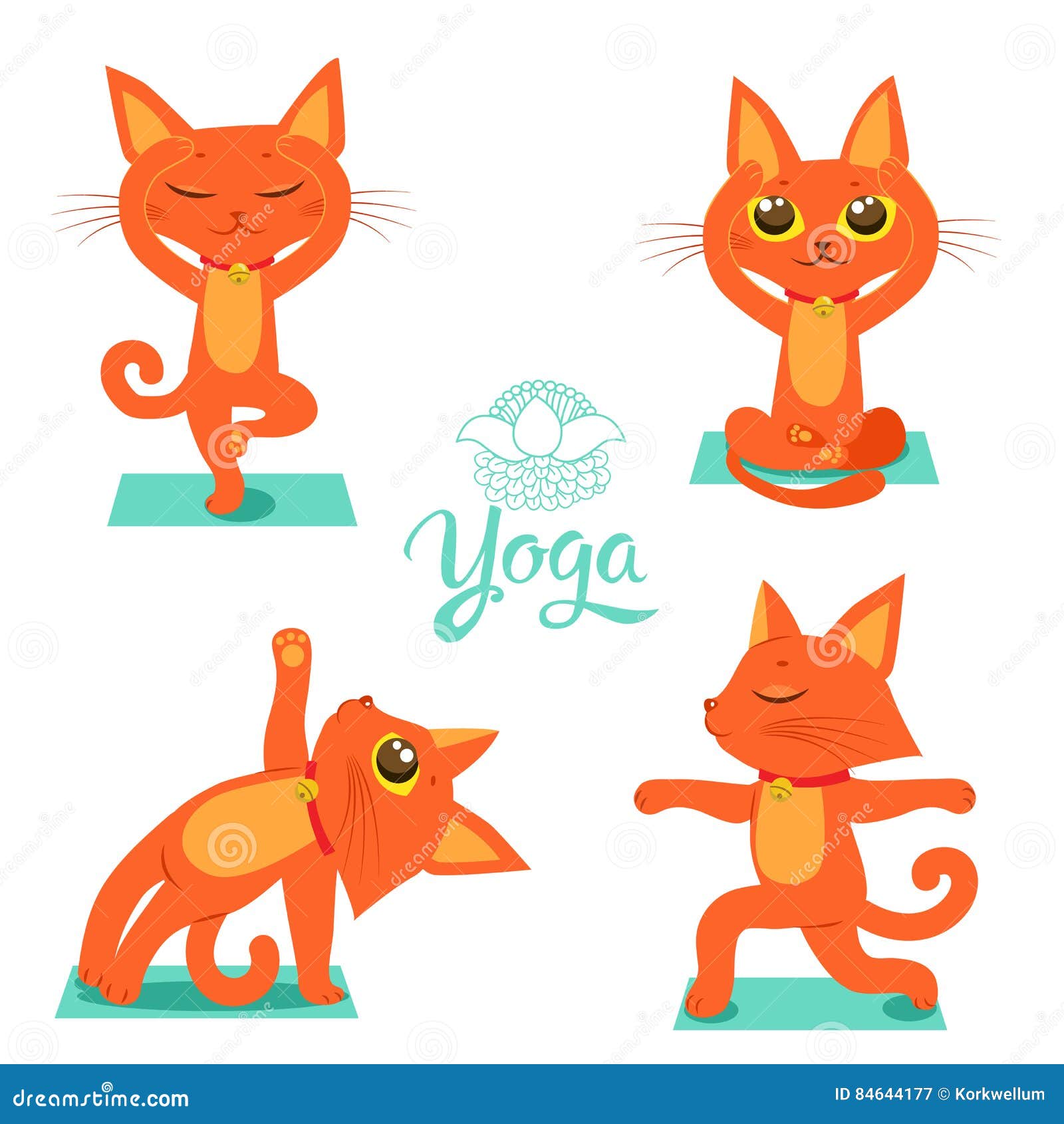 Ginnastica E Salute Metta Le Icone Divertenti Dei Gatti Del Fumetto Che Fanno La Posizione Di Yoga Vettore Di Meditazione Del Fum Illustrazione Vettoriale Illustrazione Di Meditazione Ginnastica