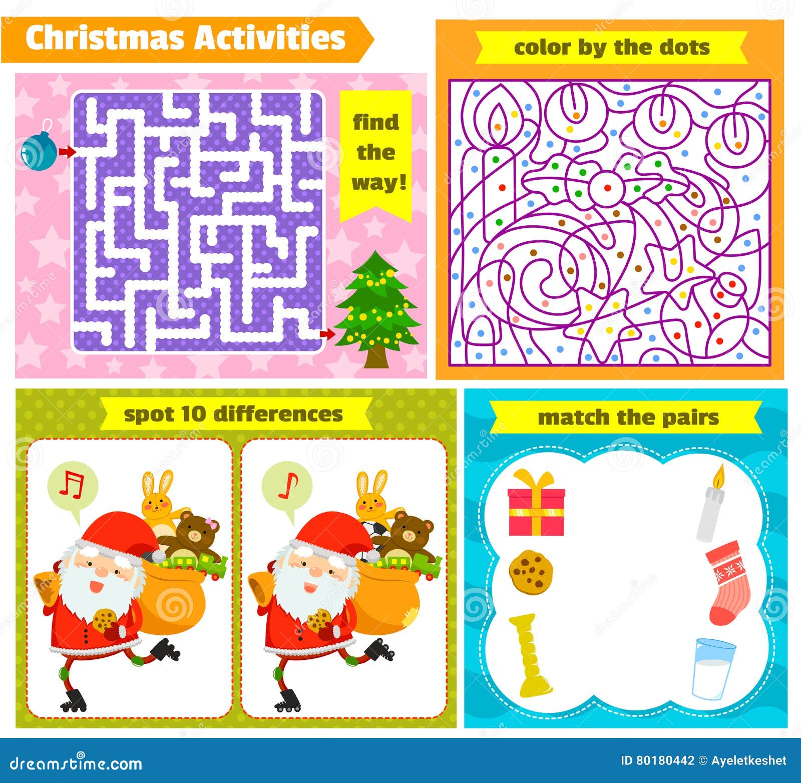 Giochi Natale.Giochi Di Puzzle Di Natale Illustrazione Vettoriale Illustrazione Di Differenze 80180442